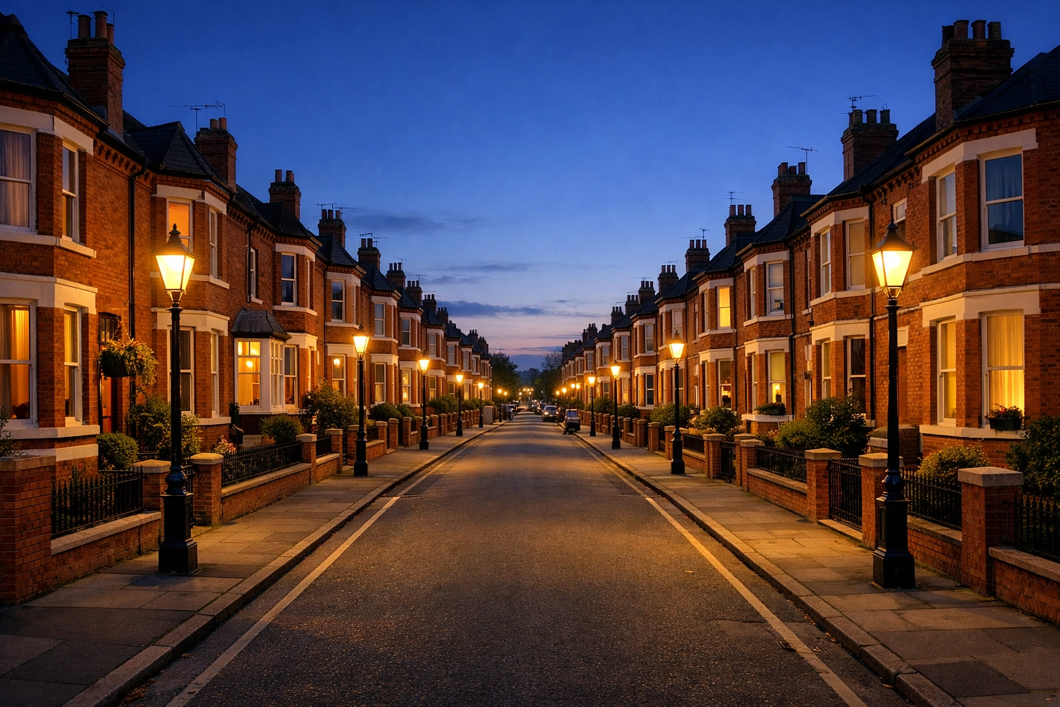 A secure street in Gloucester showing how home security systems Gloucester protect residential areas.