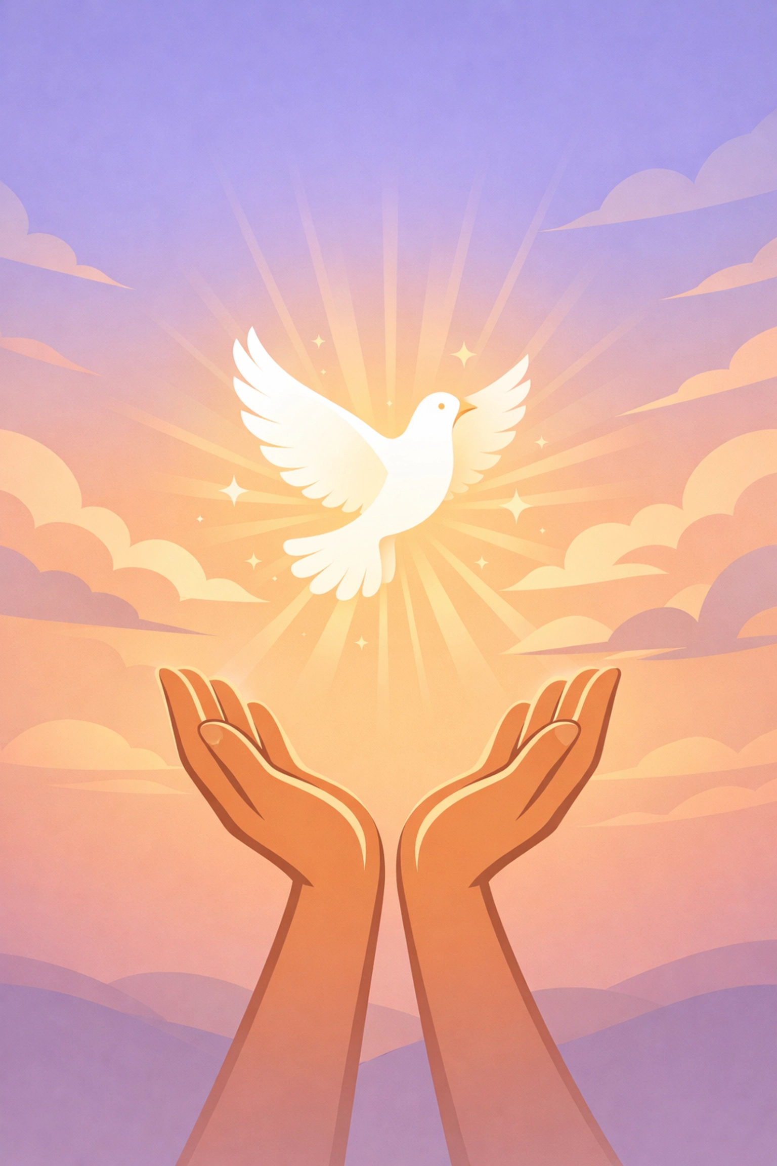 Hands releasing dove symbolizing forgiveness and spiritual freedom