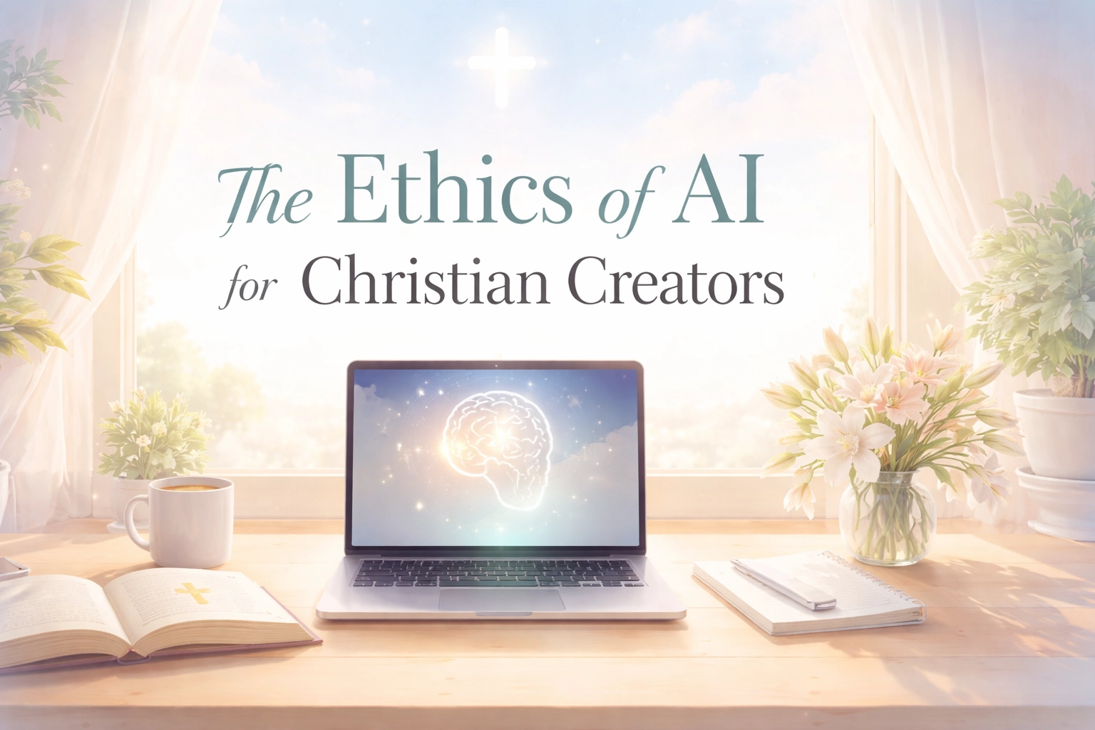 Let's be real for a second: AI is everywhere now. It's writing emails, generating images, composing music, and even helping people brainstorm sermon illustrations. If you're a Christian creative, whether you're a writer, musician, filmmaker, graphic designer, or content creator, you've probably already wondered: Is it okay for me to use this stuff? It's a fair question. And honestly? It's one we should  be asking. The world is racing ahead with AI adoption, but as believers, we're called to a different standard. We don't just ask "Can I do this?" We ask "Should I do this?" and "How does this honor God?" So let's dig into the ethics of AI for Christian creators. Not to scare you away from helpful tools, but to help you navigate them with wisdom, integrity, and a kingdom mindset.  Why AI Ethics Matter for Christians  Here's the thing: AI isn't inherently good or evil. It's a tool. Like a hammer, it can build a house or break a window. The ethics come into play based on how we use it. But as Christians, we have some specific considerations that the broader tech world might overlook. We believe in the authority of Scripture. We believe in the dignity of every human being. We believe that our work matters to God, not just the end product, but how  we get there. So when a shiny new AI tool promises to cut your workload in half, it's worth pausing to ask some deeper questions.  The Imago Dei Principle: Human Dignity First  One of the foundational concepts in Christian AI ethics is Imago Dei , the belief that every person is made in the image of God. This isn't just a nice theological idea. It has real implications for how we approach technology. If humans bear God's image, then our work, our creativity, our ideas, our artistic expression, carries inherent value. AI can assist us, but it shouldn't replace  the distinctly human elements of what we create. Think about it this way: when someone reads your blog post, listens to your worship song, or watches your film, they're connecting with you . Your experiences. Your perspective. Your Spirit-led insights. AI doesn't have a testimony. It doesn't have a relationship with Jesus. It processes data and predicts patterns, impressive, sure, but not the same. This means we should be thoughtful about how much of our creative process we hand over to machines. Using AI to brainstorm ideas? Probably fine. Letting AI write your entire devotional without any personal input? That starts to feel like a different conversation.  Transparency: Speaking Truthfully  Proverbs 12:22 tells us that "the Lord detests lying lips, but he delights in people who are trustworthy." Transparency is a big deal in AI ethics, and it should be a non-negotiable for Christian creators. If you use AI to help generate content, be honest about it. You don't need to put a disclaimer on every single thing, but you shouldn't mislead your audience either. If someone thinks they're reading your personal reflection and it was actually churned out by ChatGPT with zero editing, that's a trust issue. The same goes for AI-generated images or music. If your "original artwork" was created by an AI image generator, calling it your own original work isn't exactly truthful, right? Here's a simple framework: Would you be comfortable if your audience knew exactly how this was made?  If the answer is yes, you're probably in good shape. If you'd feel embarrassed or defensive, that's a signal to reconsider.  Protecting Human Agency and Avoiding Dependence  One concern with AI is that it can slowly erode our own skills and decision-making abilities. If you always let AI write your first draft, you might find your own writing muscles getting weaker over time. If you always rely on AI for creative direction, you might lose touch with your own artistic voice. This matters because God gave you  specific gifts. First Peter 4:10 says, "Each of you should use whatever gift you have received to serve others, as faithful stewards of God's grace in its various forms." AI can extend your abilities, but it shouldn't replace them. Think of it like using a calculator versus understanding math. The calculator is helpful, but you still want to know what's going on under the hood. Practical tip: Use AI as a collaborator or assistant, not a replacement. Let it handle the tedious stuff so you can focus on the creative and spiritual elements that only you  can bring.  Knowing When AI Isn't the Right Tool  Here's something interesting: research shows that Christians are significantly more likely to believe humans should provide spiritual counseling rather than AI. And that makes total sense. There are domains where human connection, spiritual discernment, and relational presence are irreplaceable. AI can schedule your church's volunteer roster, but it shouldn't be giving pastoral care to someone in crisis. AI can help you outline a Bible study, but it can't pray with someone or speak a prophetic word into their life. As Christian creators, we need to recognize these boundaries. Some things require a human touch: not because AI isn't smart enough, but because the Holy Spirit works through people .  Stewardship: Using AI for Kingdom Good  Let's flip the script for a moment. What if AI isn't just something to be cautious about, but something to steward well? Genesis gives us the mandate to exercise dominion over creation: to be faithful stewards of the resources and tools God has given us. AI, in this light, can be a powerful instrument for kingdom work. Imagine using AI to translate your content into multiple languages, reaching people you never could have reached before. Imagine using AI to streamline your editing process so you can produce more God-honoring content. Imagine using AI to analyze data and better understand the needs of your audience. These are good uses. They align with loving our neighbors and serving others with excellence. The key is intentionality. Don't just use AI because it's trendy or convenient. Use it because it helps you fulfill your calling more effectively: without compromising your integrity or the quality of your witness.  Practical Guidelines for Christian Creators Using AI  So how do we put all this together? Here are some practical guidelines to help you navigate AI with wisdom: 1. Keep humans in the loop.  Always review, edit, and add your personal touch to AI-generated content. Don't just copy and paste. 2. Be transparent.  If AI played a significant role in creating something, be upfront about it with your audience. 3. Protect your creative muscles.  Don't let AI do all the heavy lifting. Continue developing your own skills and voice. 4. Recognize boundaries.  Some things: especially spiritual guidance and pastoral care: require human presence. Don't outsource what God designed for relationship. 5. Use AI for good.  Look for ways AI can help you serve others better, reach more people, and steward your time and talents wisely. 6. Stay humble.  AI is a tool with limitations. Don't over-rely on it or treat its outputs as infallible truth.  Final Thoughts: A Seat at the Table  Here's the bottom line: AI is going to keep developing whether Christians engage with it or not. By thoughtfully participating in this space: by using AI tools with integrity and speaking into the broader conversation about ethics: we can help ensure that technology reflects values of love, dignity, and human flourishing. You don't have to be scared of AI. But you should be wise. Pray about how these tools fit into your creative calling. Seek counsel from other believers. And always keep your ultimate audience in mind: an audience of One. As Christian creators, we have a unique opportunity to model what it looks like to use technology faithfully. Let's steward that opportunity well.