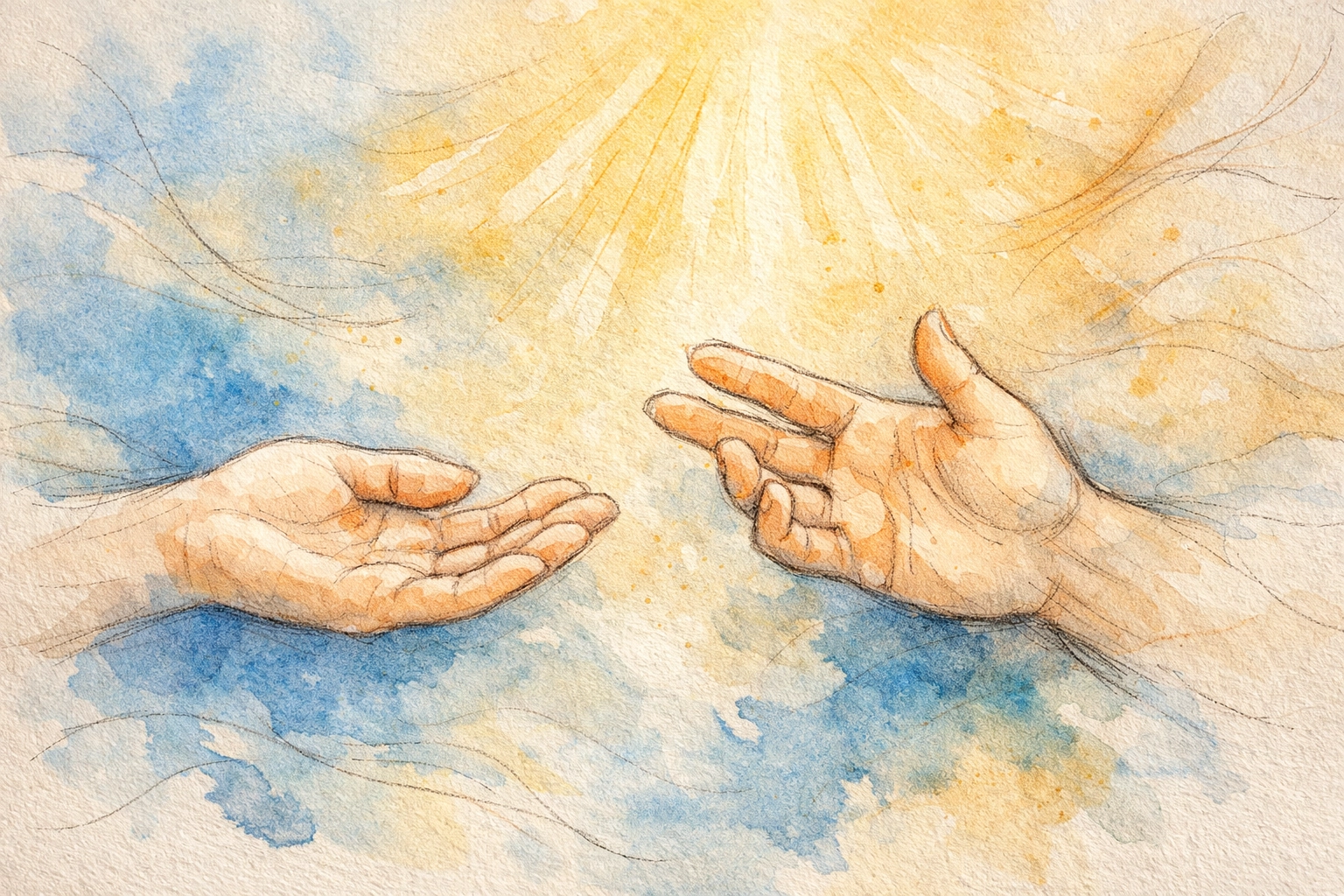 Two hands connecting in compassionate conversation showing active listening