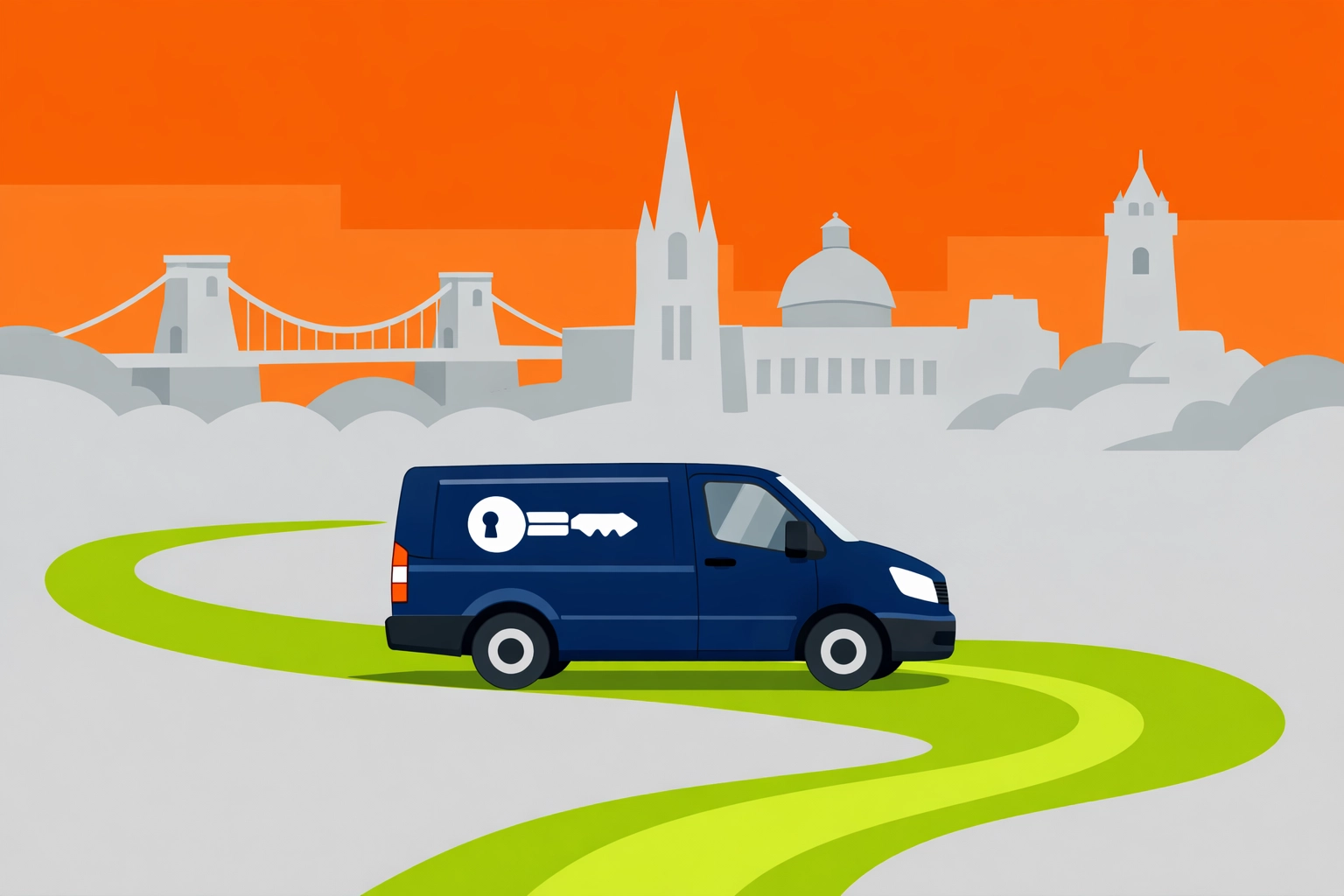 A locksmith near me navigating Bristol streets to provide a fast response for emergency lockouts.