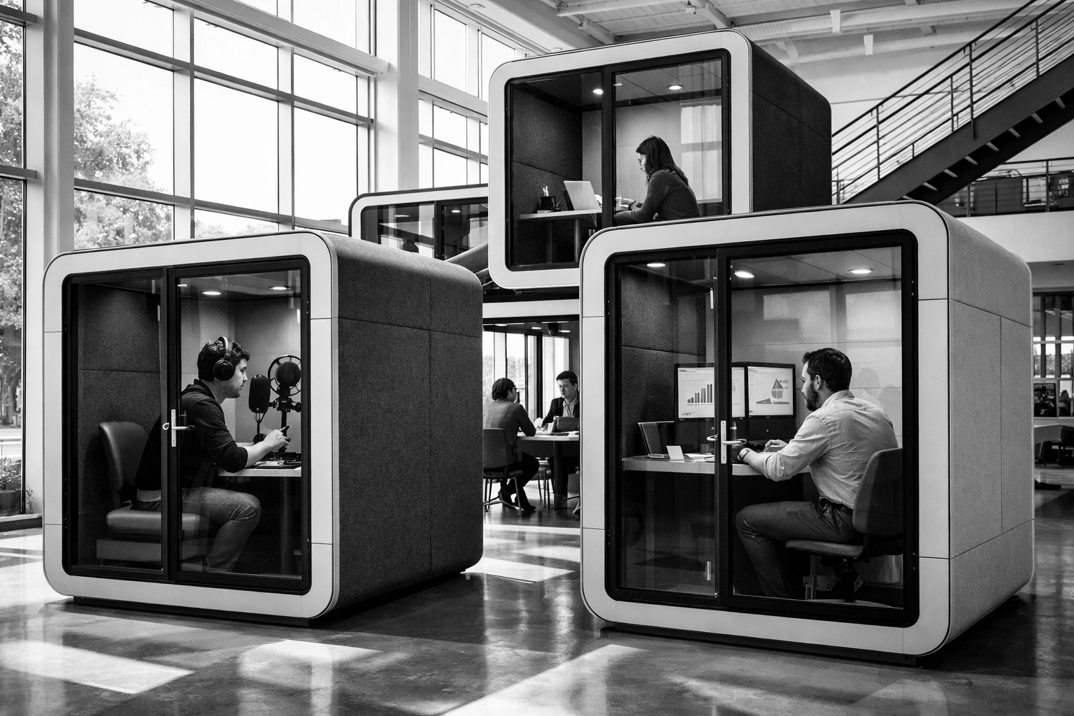Innovative modern learning environment featuring professional modular pods for specialized skills.