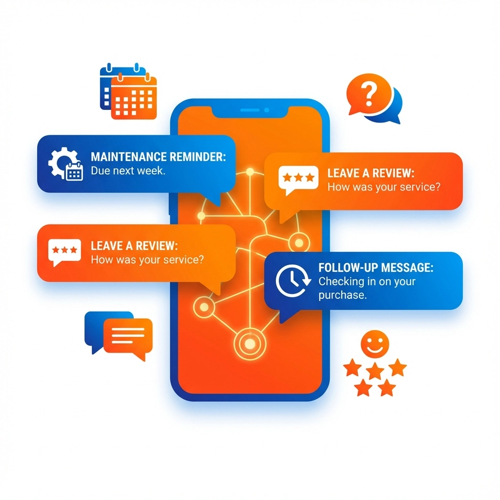 Customer receiving follow-up message