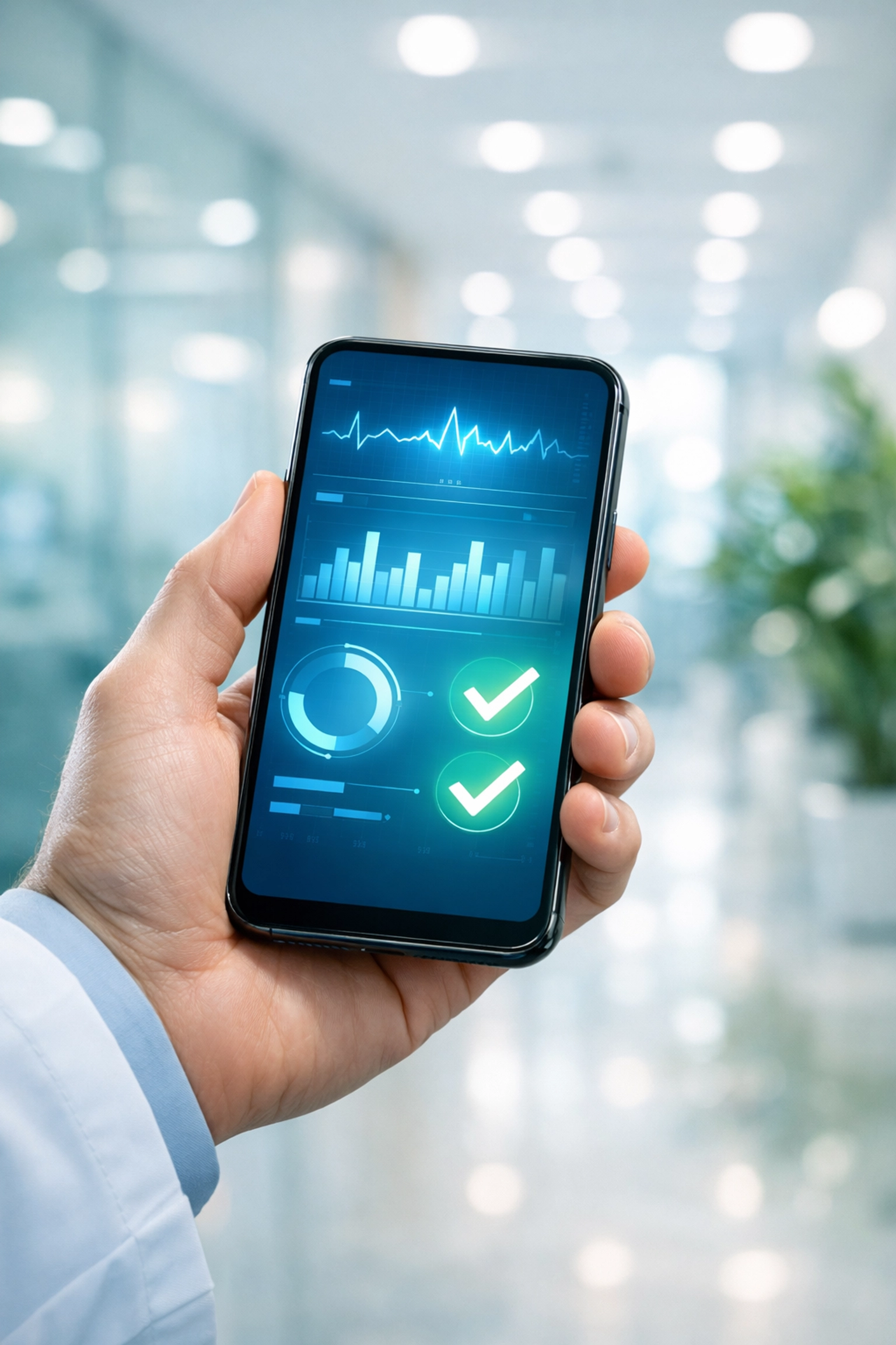 Clinician using an AI SOAP note generator on a mobile device for Medicare compliant documentation and faster charting.