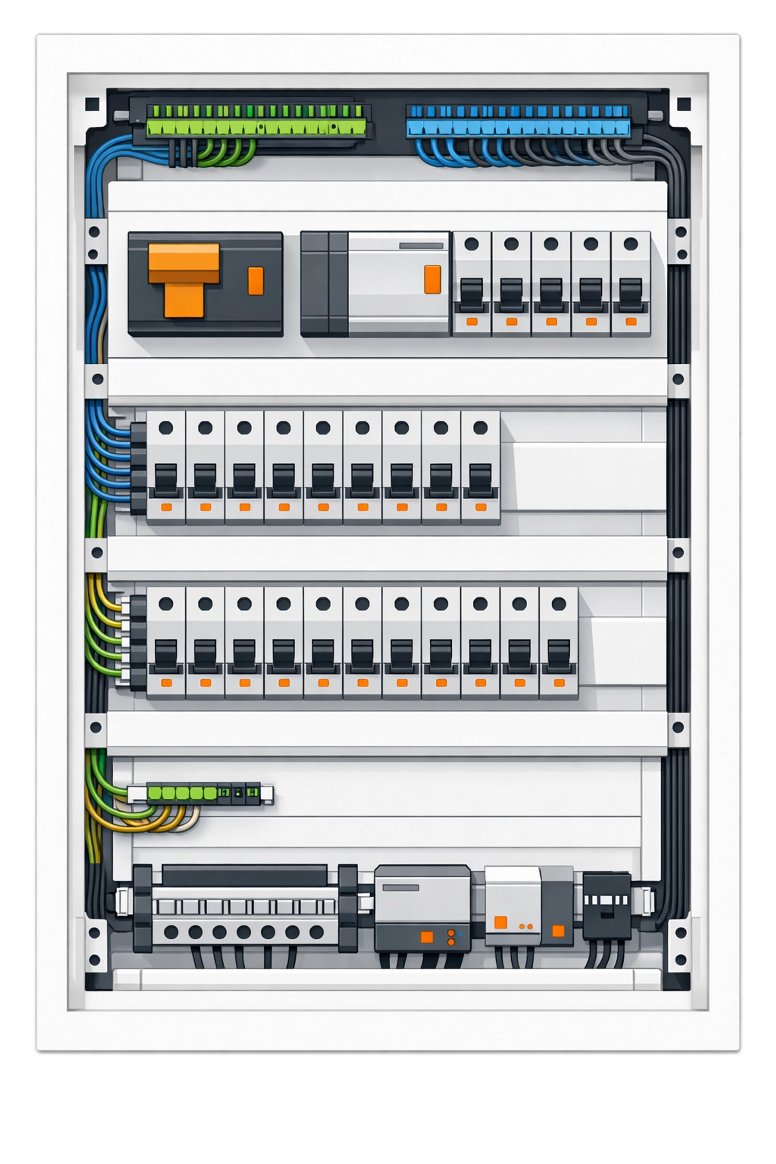 Moderner Verteilerkasten für den E-Befund in Wien zur Prüfung der elektrischen Sicherheit.