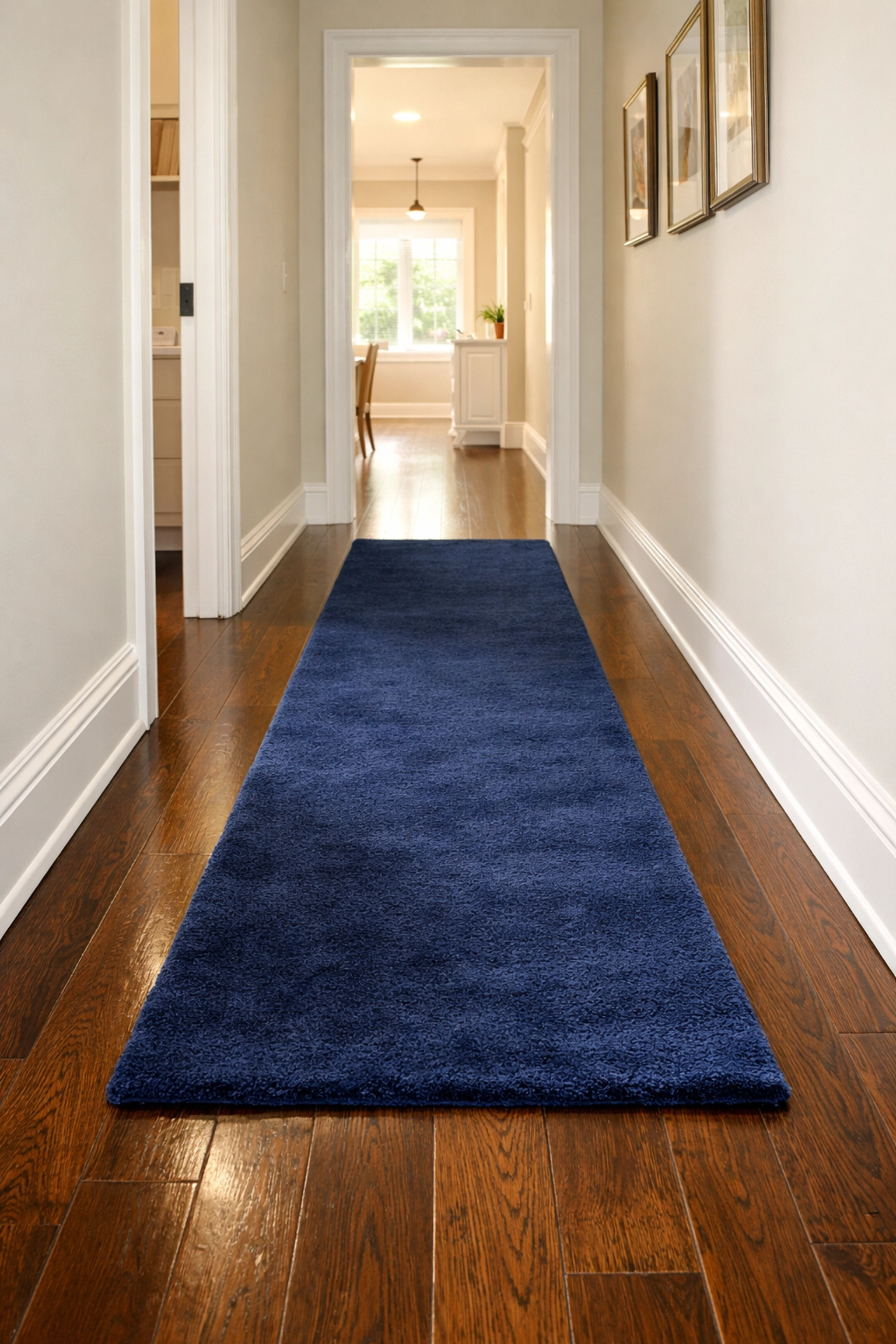 Sunlit hallway with spotless white baseboards after a professional move-out clean in Massachusetts.
