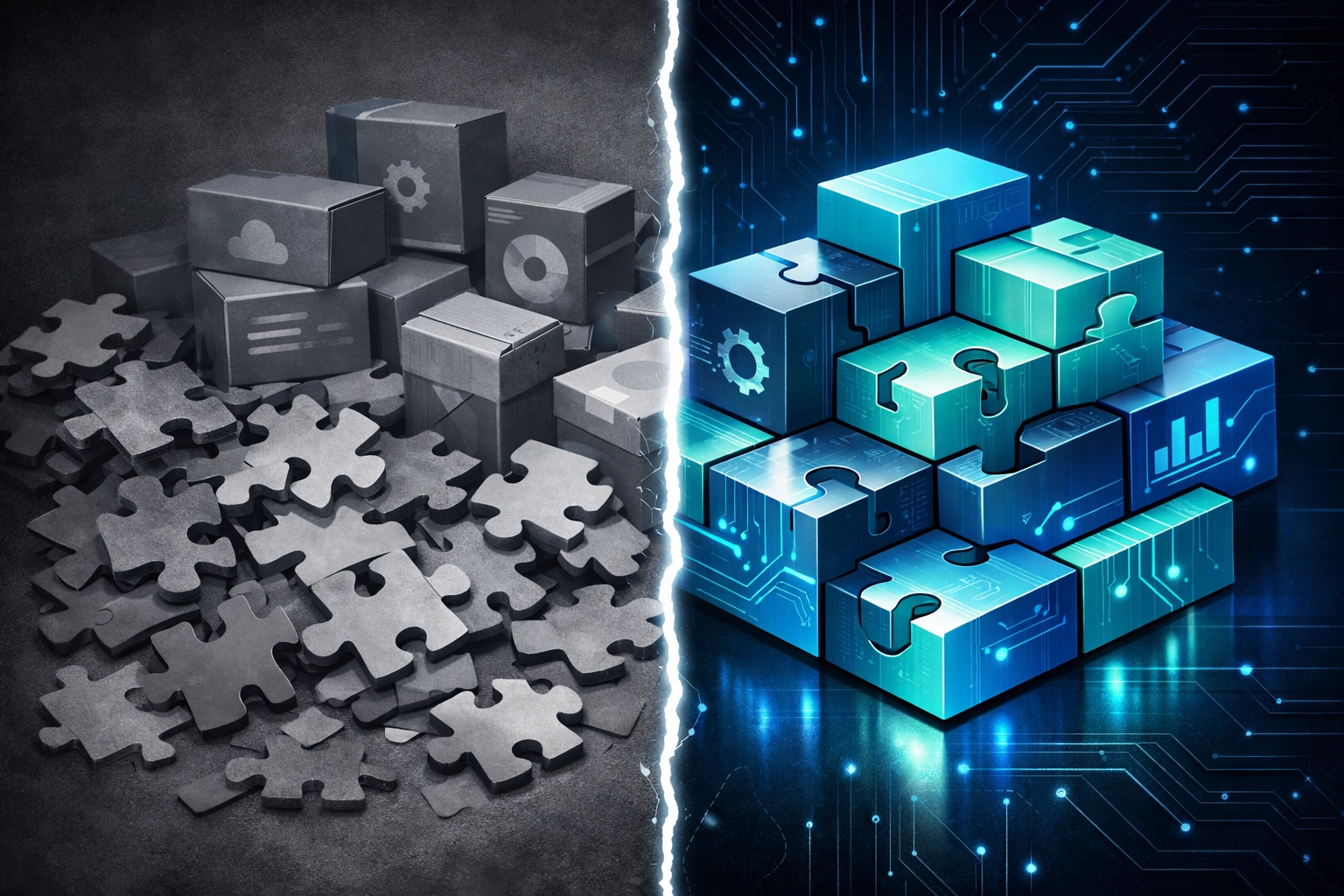 Custom software development transformation from chaotic generic tools to streamlined bespoke solution