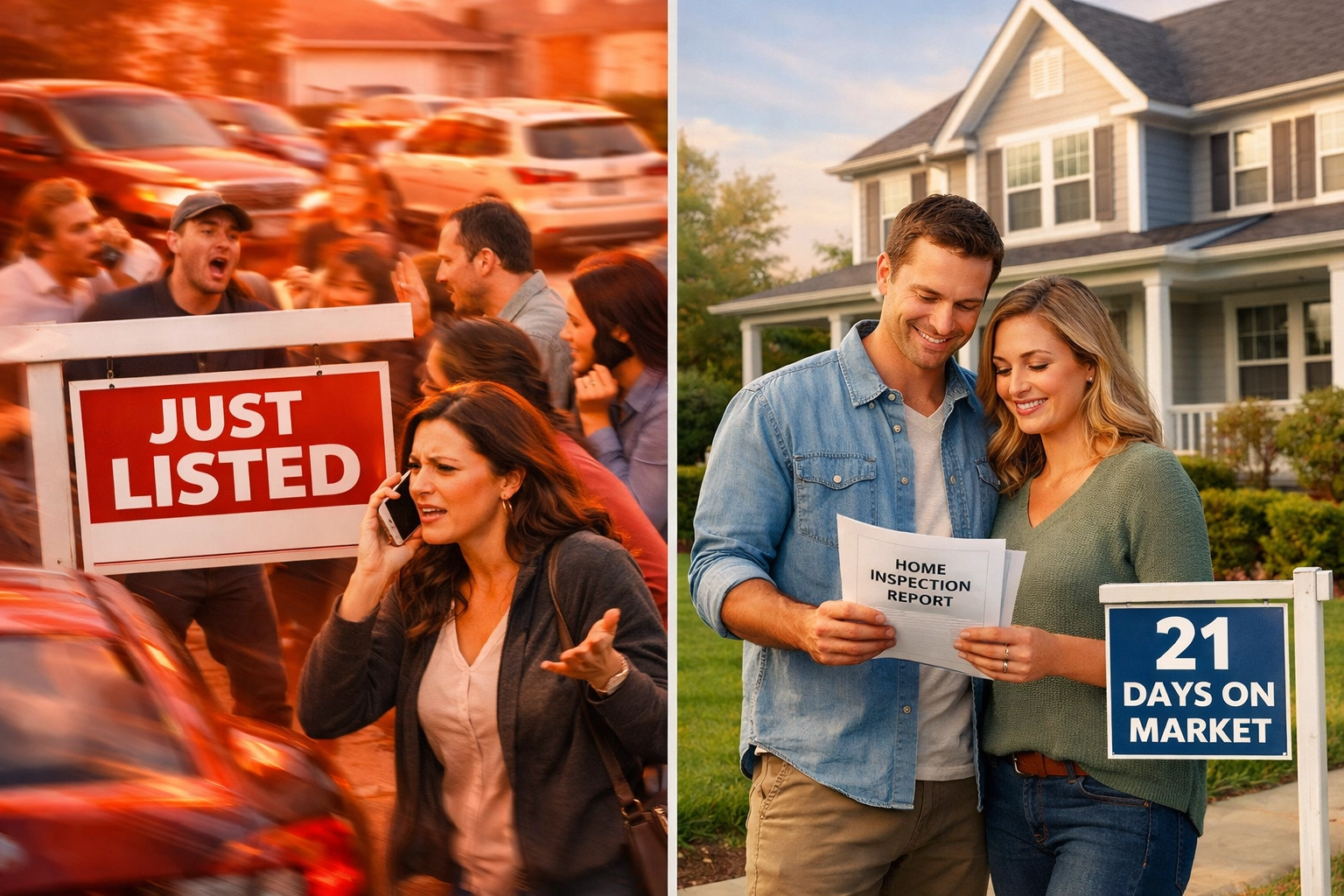 Comparison of competitive vs balanced home buying market conditions in Hampton Roads