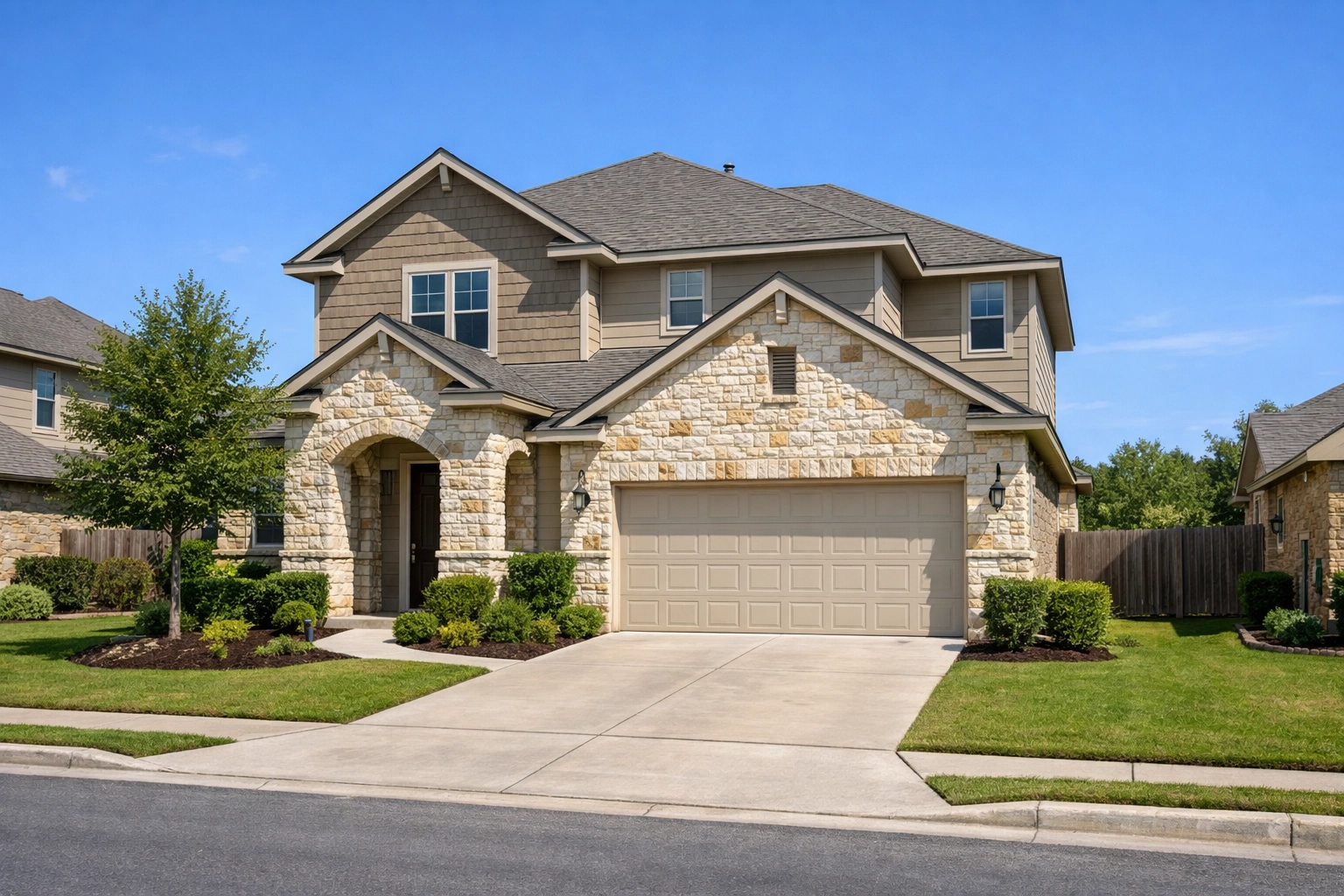 A beautiful San Antonio home with limestone accents, eligible for city down payment assistance programs.