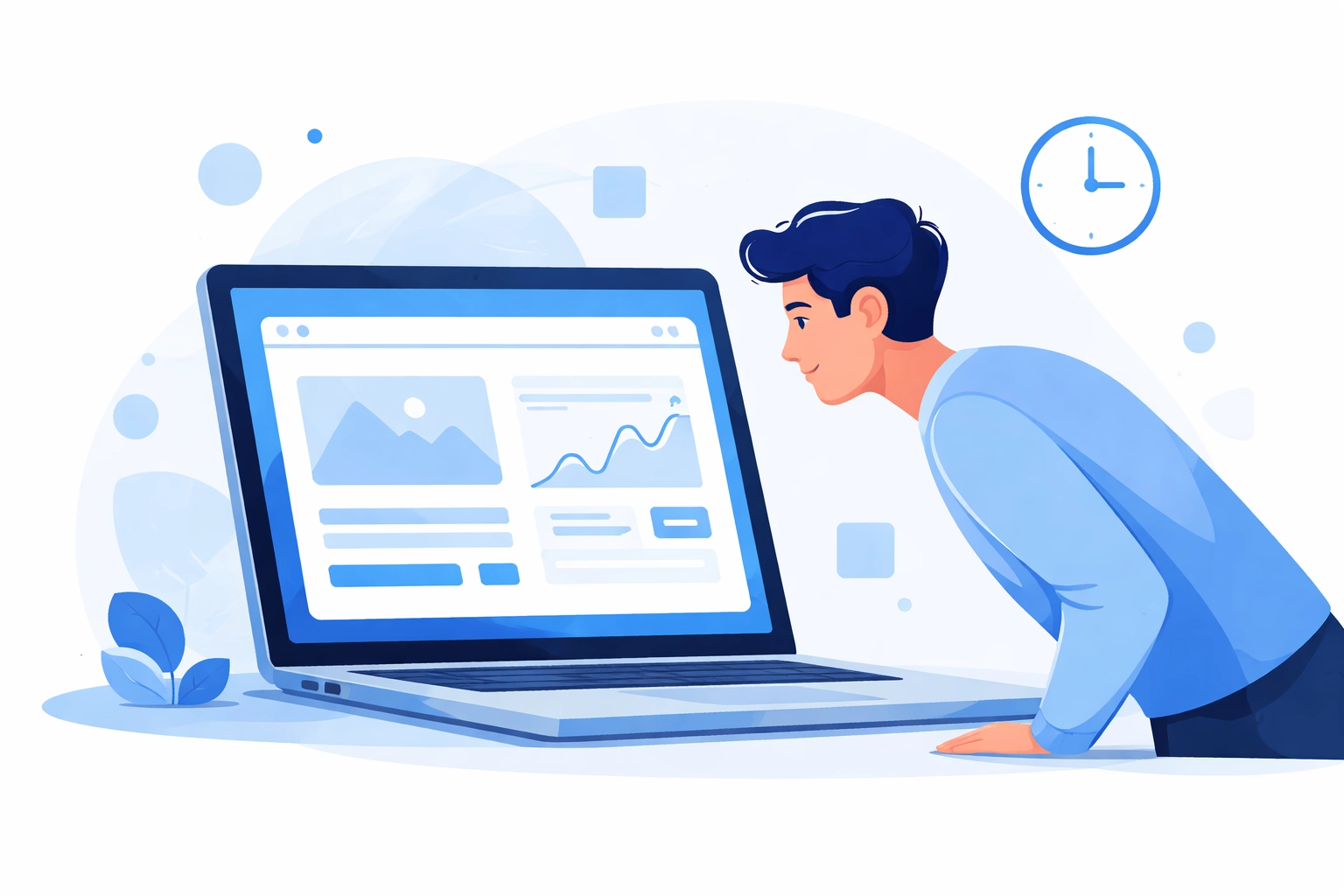 User engaging with professional website design showing the importance of first impressions online