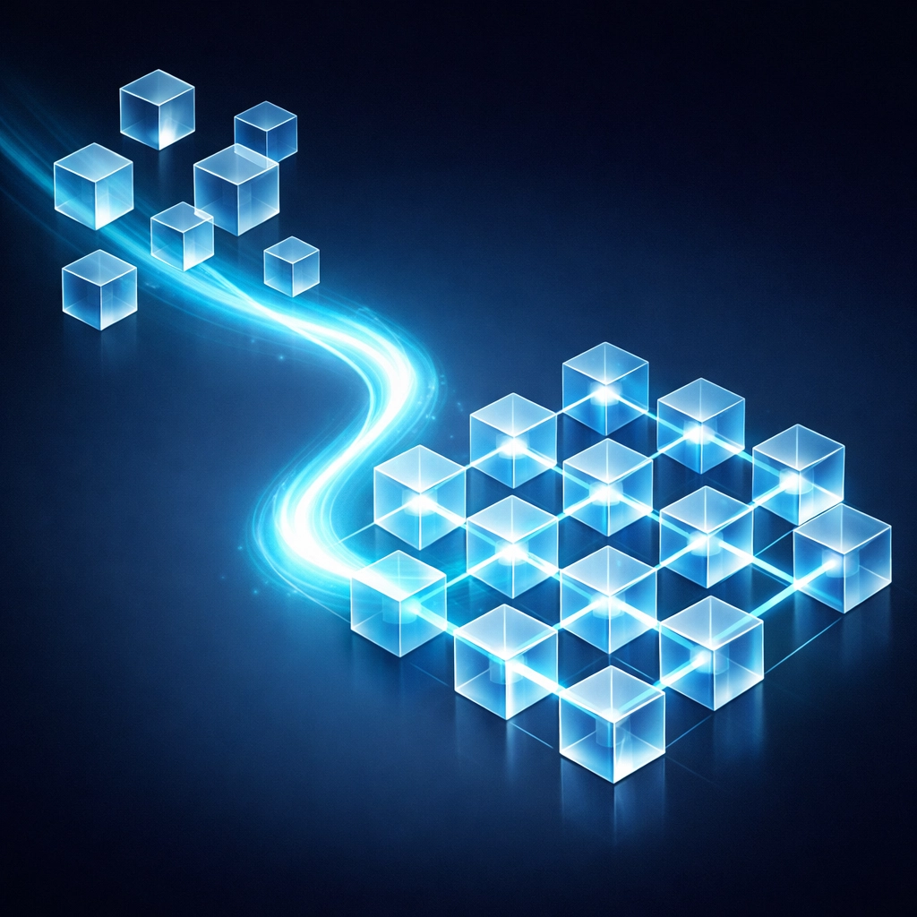 Visual representation of integrating fragmented data silos into a unified custom reporting dashboard.