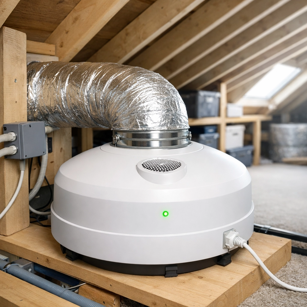 PIV unit installation in a Dorset loft to prevent damp and protect electrical infrastructure.