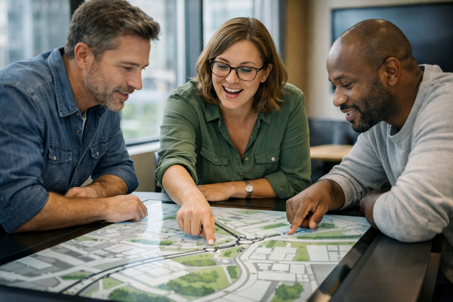 Professionals using ServiceNow consulting services to review a clean CMDB and digital service mapping.