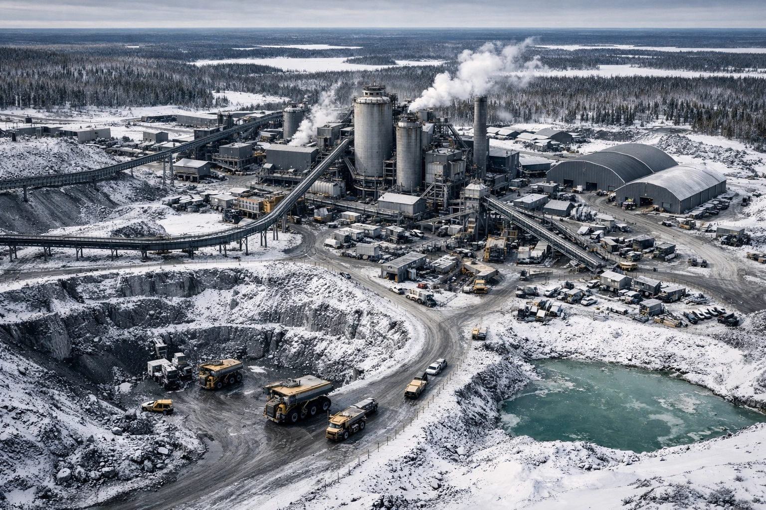 Uranium mining and processing infrastructure in Northern Saskatchewan for the India energy export deal.