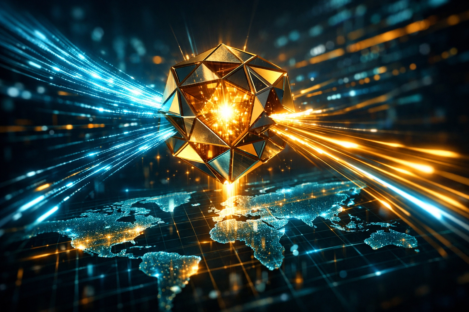 An AI core optimizing global Web3 payment streams to reduce transaction fees and increase speed.