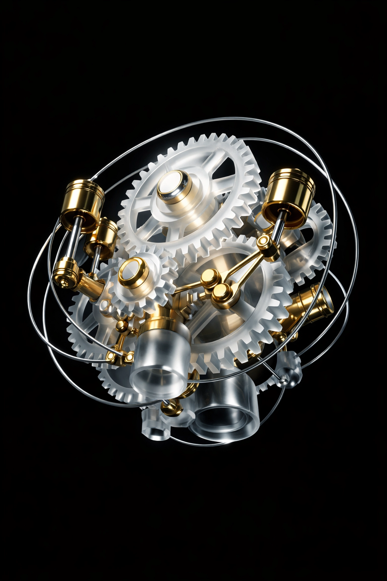 Intricate synchronized gears illustrating an owner-optional business system prepared for a smooth exit strategy.