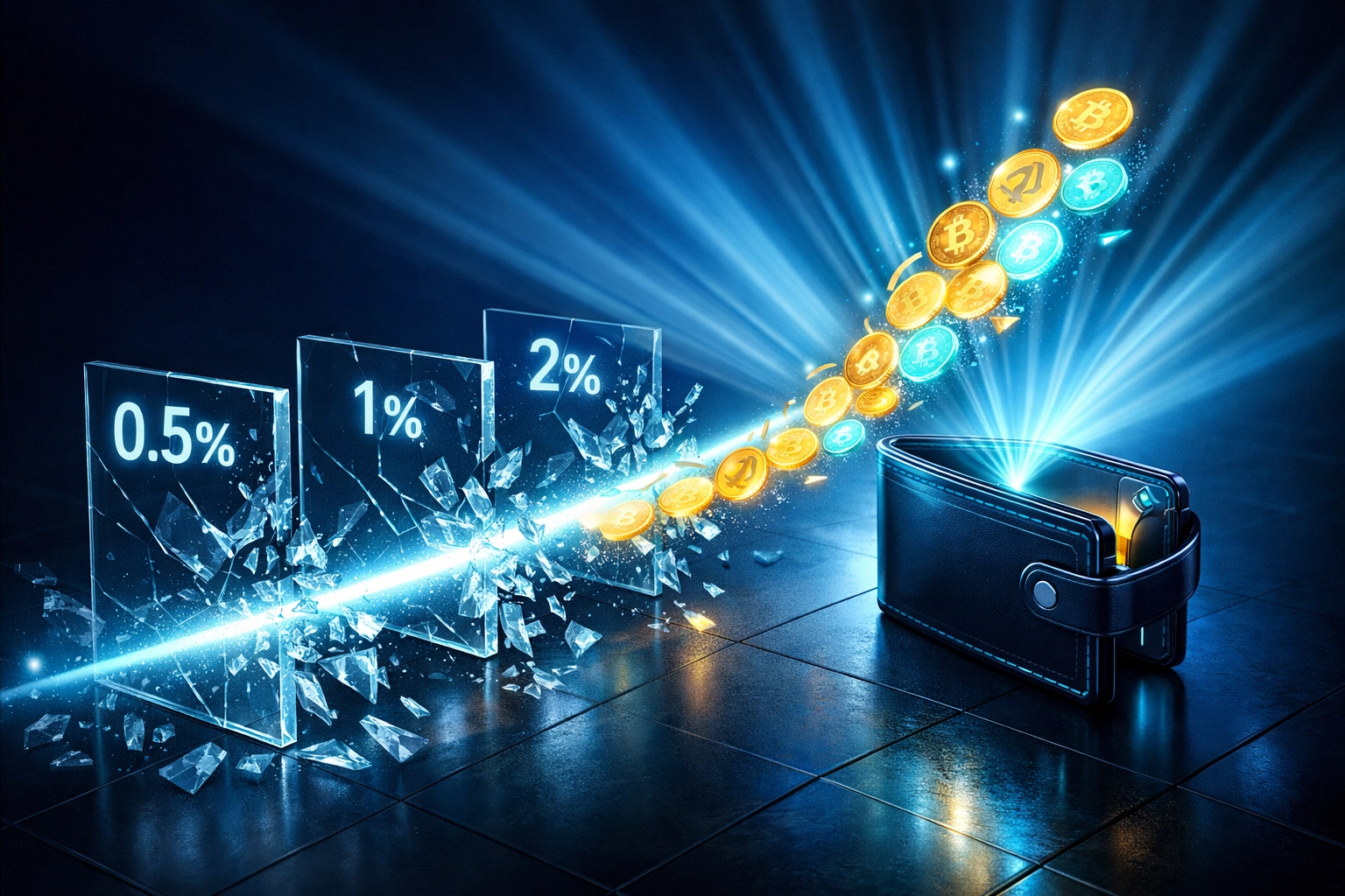 Cryptocurrency flowing directly to self-custody wallet bypassing traditional percentage-based transaction fees