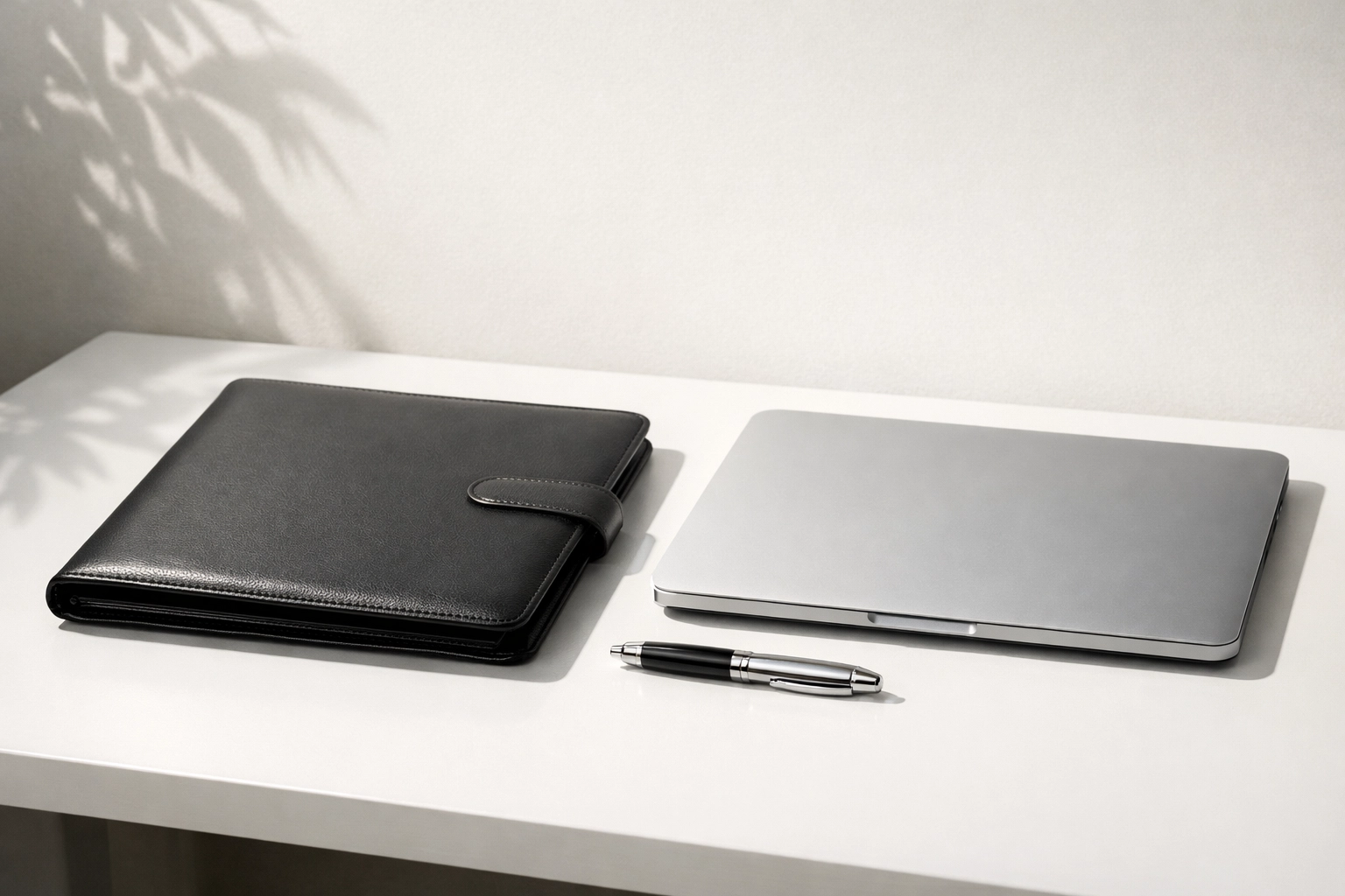 Minimalist office desk with a laptop representing ERO credential verification and IRS compliance.
