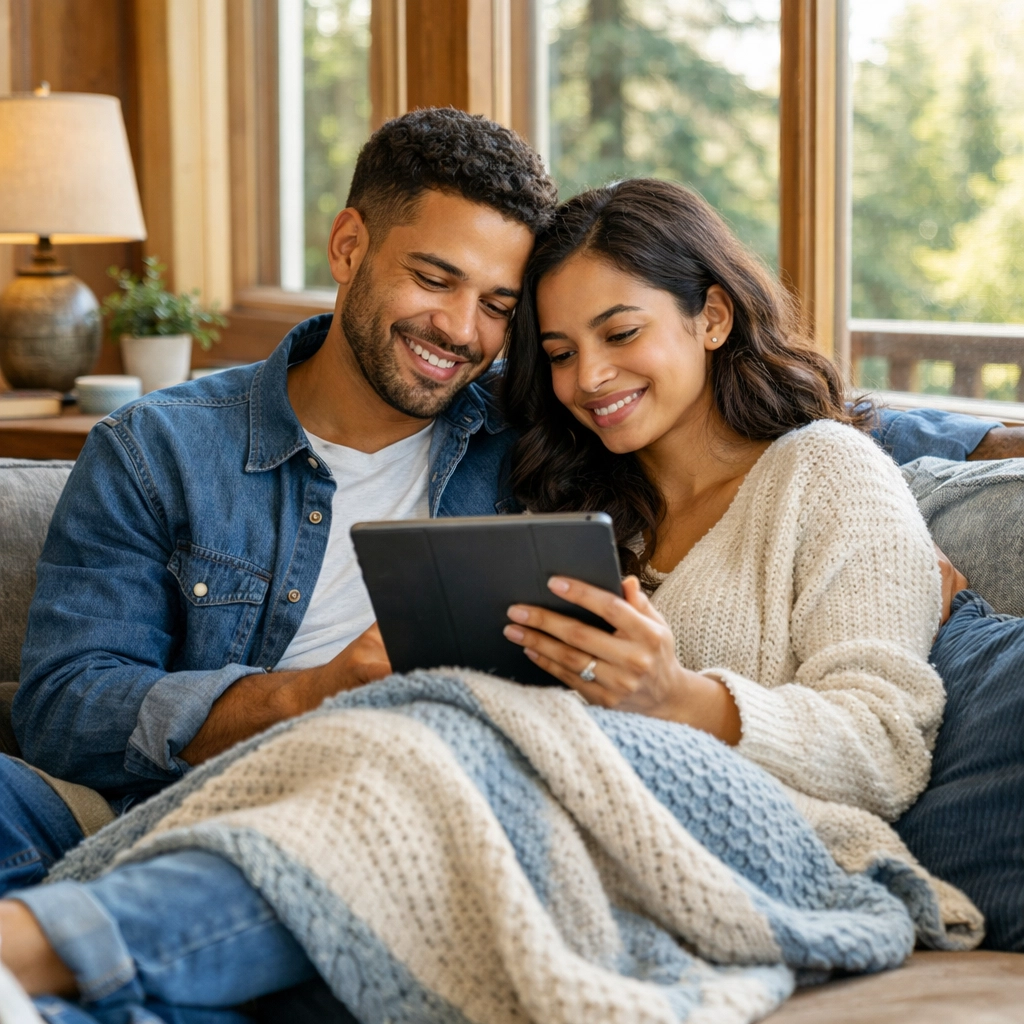 A self-employed couple feels secure managing their cash flow and emergency fund.