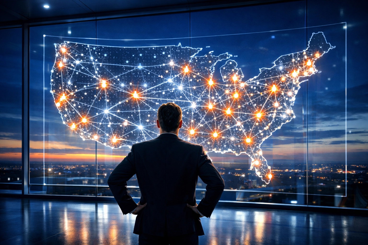 Business owner reviewing a national network of buyer connections for a discreet business sale.