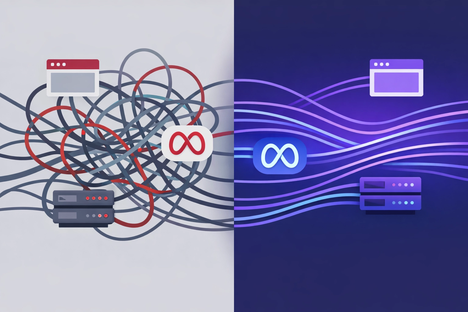 Vergleich chaotisches vs. sauberes Tracking-Setup mit Leadpaka Event-Deduplication