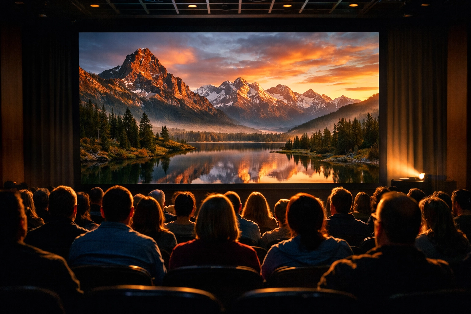 Saskatoon Photography Club members viewing photo presentation at judging night