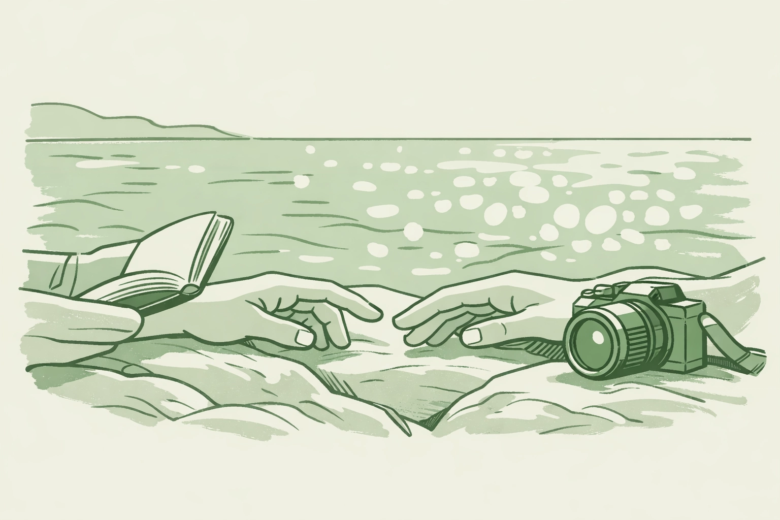 Two men's hands nearly touching on rocks at Coco Beach Nice symbolizing romantic connection