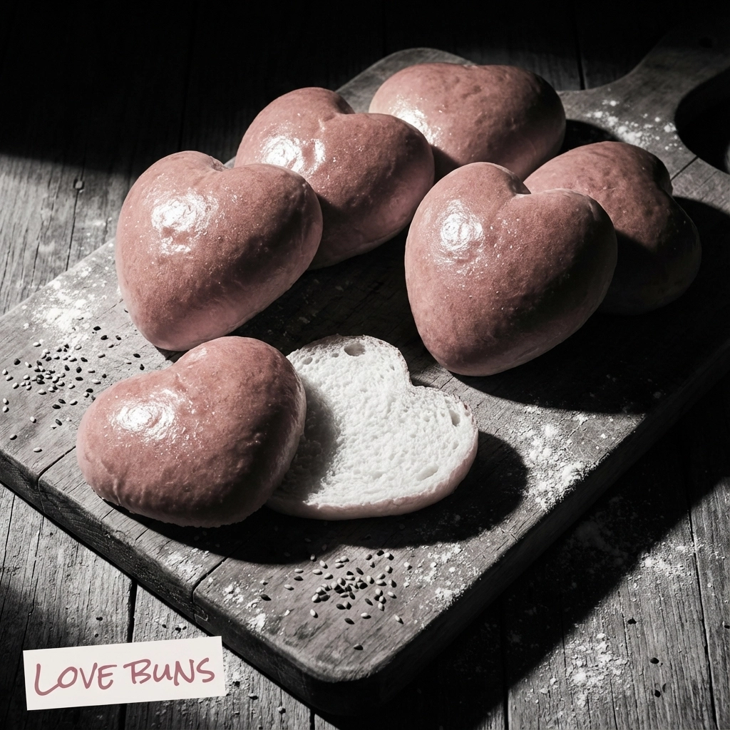 Heart Shaped Brioche Buns