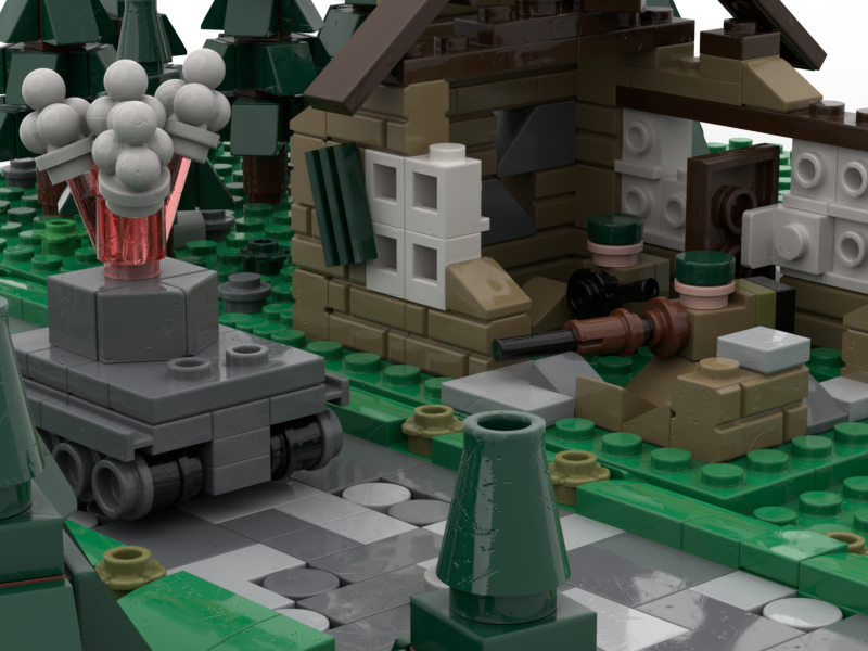 LEGO-compatible WWII Battlefield Diorama