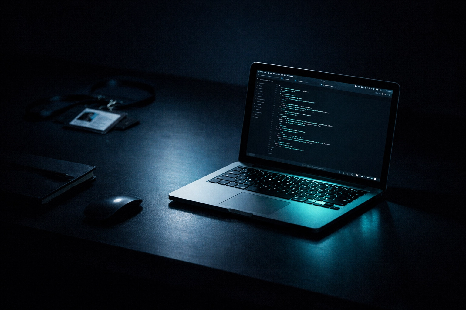 Minimalist startup desk at night showing the gap between corporate sales experience and early-stage SDR needs.