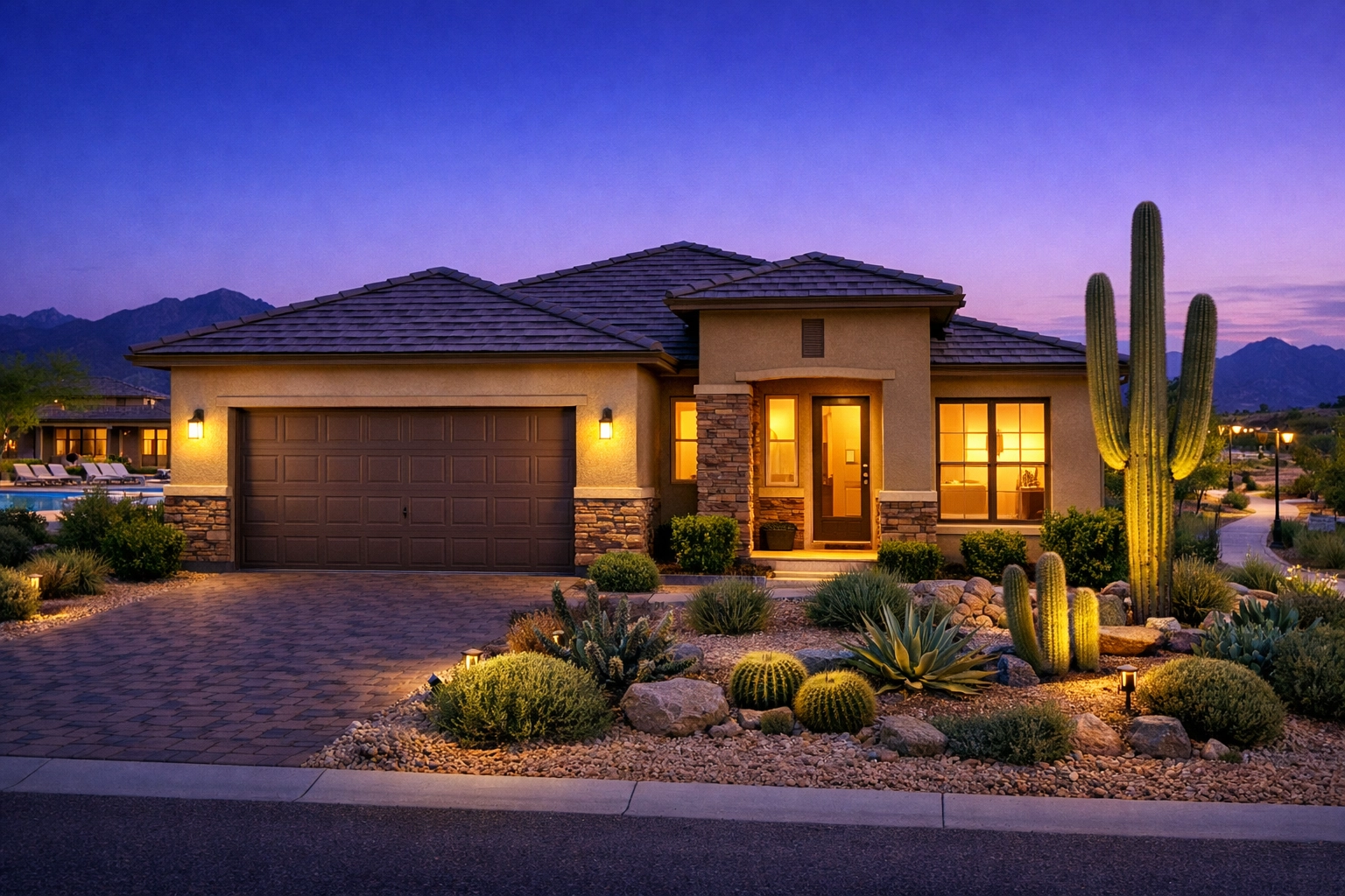 Modern single-family home with desert landscaping in master-planned Buckeye Goodyear community
