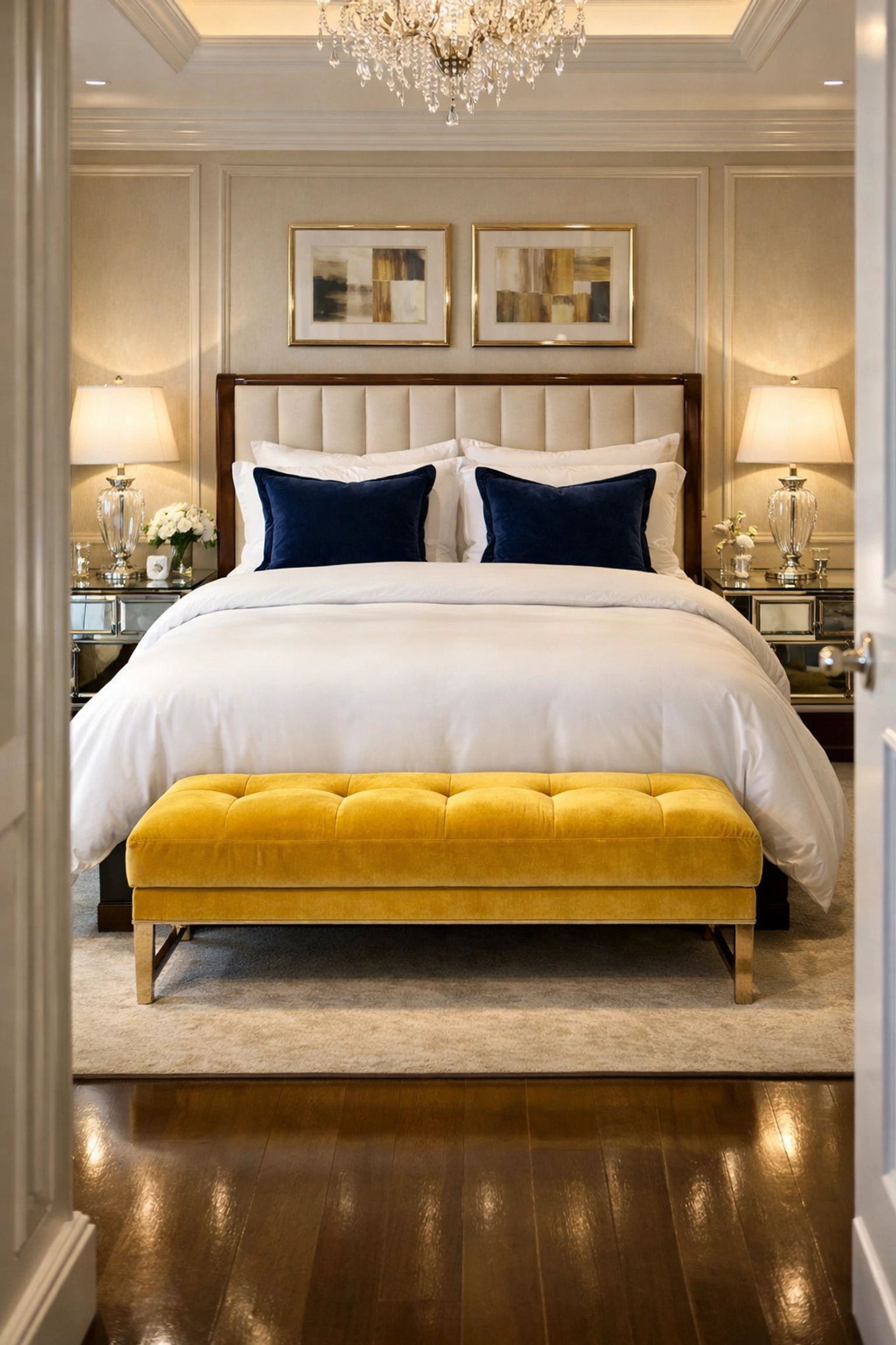 Pristine master bedroom in a Marlborough home after a premium house cleaning service visit.