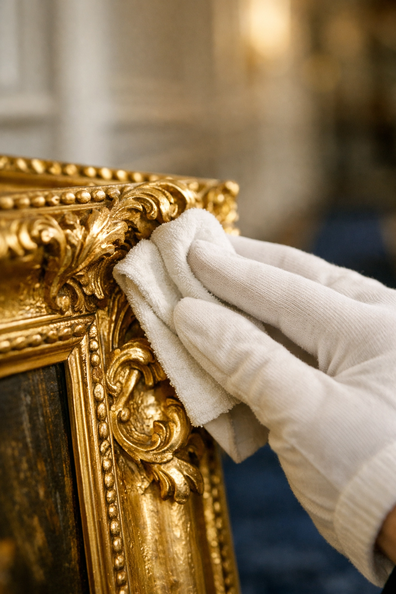 Meticulous white-glove detail cleaning of high-end home decor as part of luxury house cleaning in Hamilton.