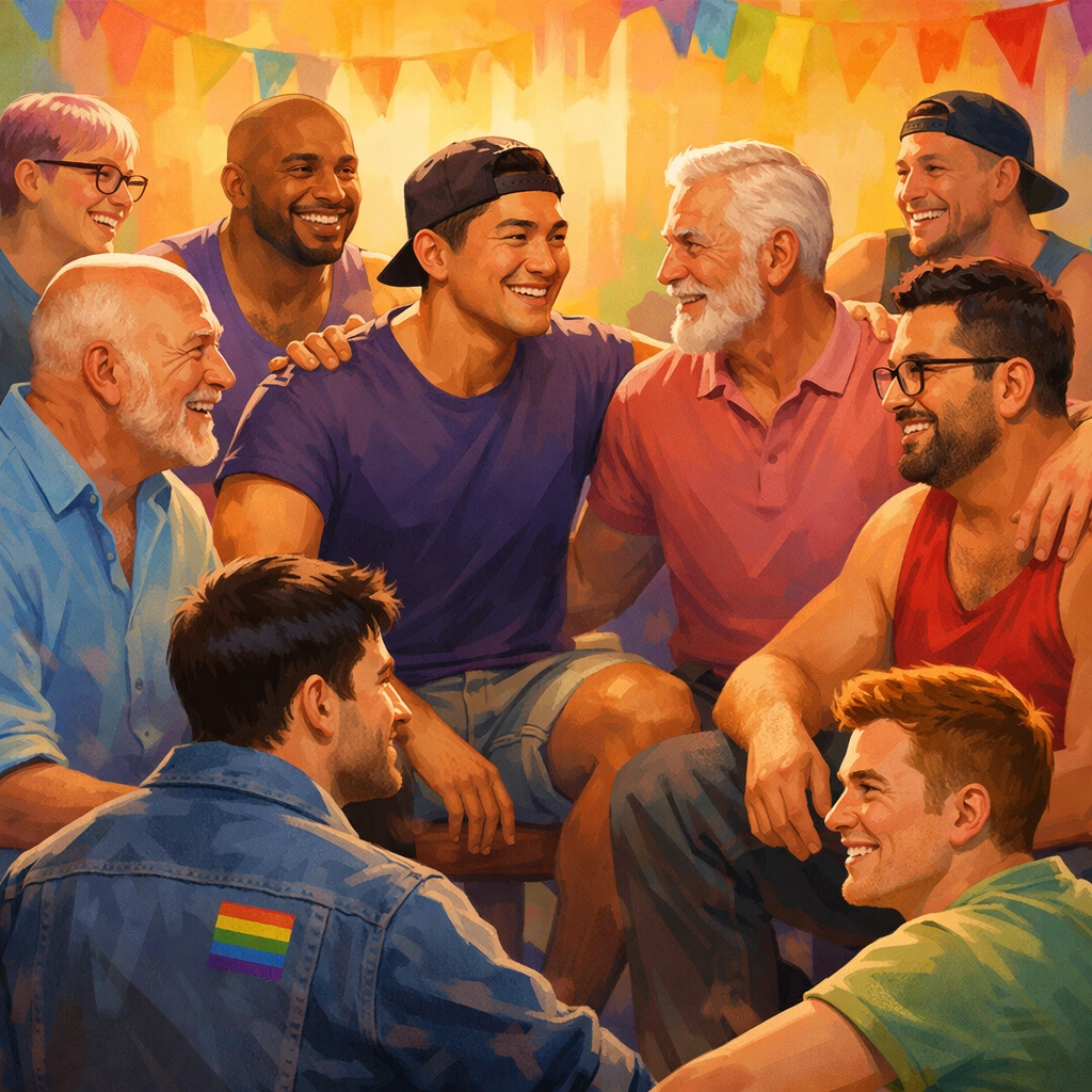 Diverse LGBTQ+ community members gathering in support of unconventional love and acceptance