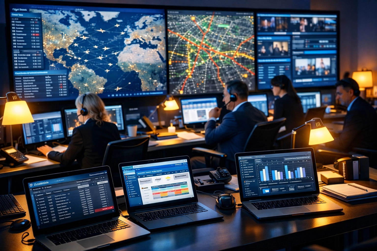 NEWSLETTER: Your 3-Minute Guide to Mastering Super Bowl High-Stakes Travel – From Emergency Logistics to VIP Executive Comfort Executive travel command center monitoring real-time Super Bowl logistics and flight tracking