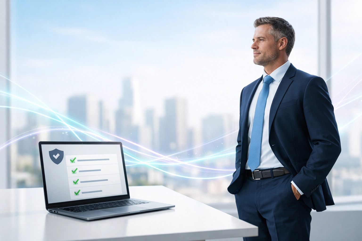 A business leader monitors secure operations with professional managed IT support Denver in Colorado.