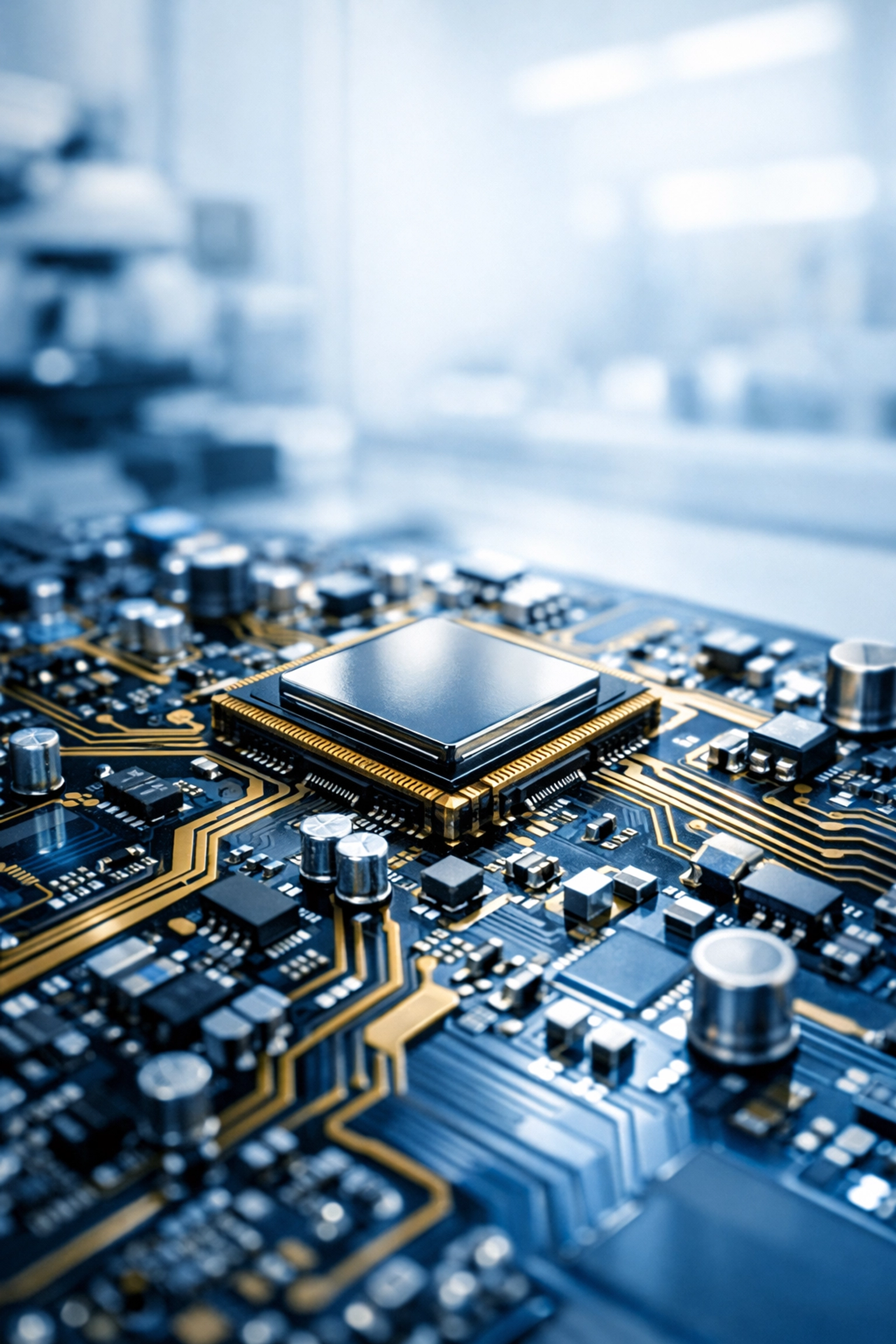 Clean electronic circuit board in a dust-free Pittsfield manufacturing environment.