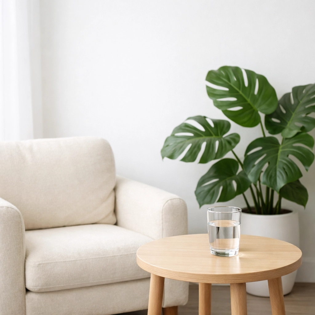 A peaceful and modern counseling office at Mad World Wellness for somatic experiencing therapy sessions.