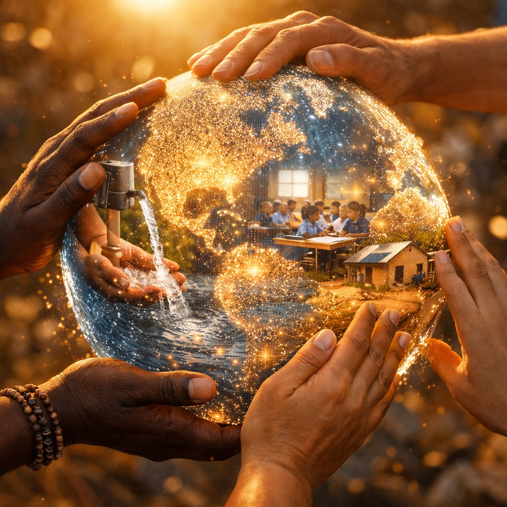 Global charitable impact through cryptocurrency payments supporting education, clean water, and communities