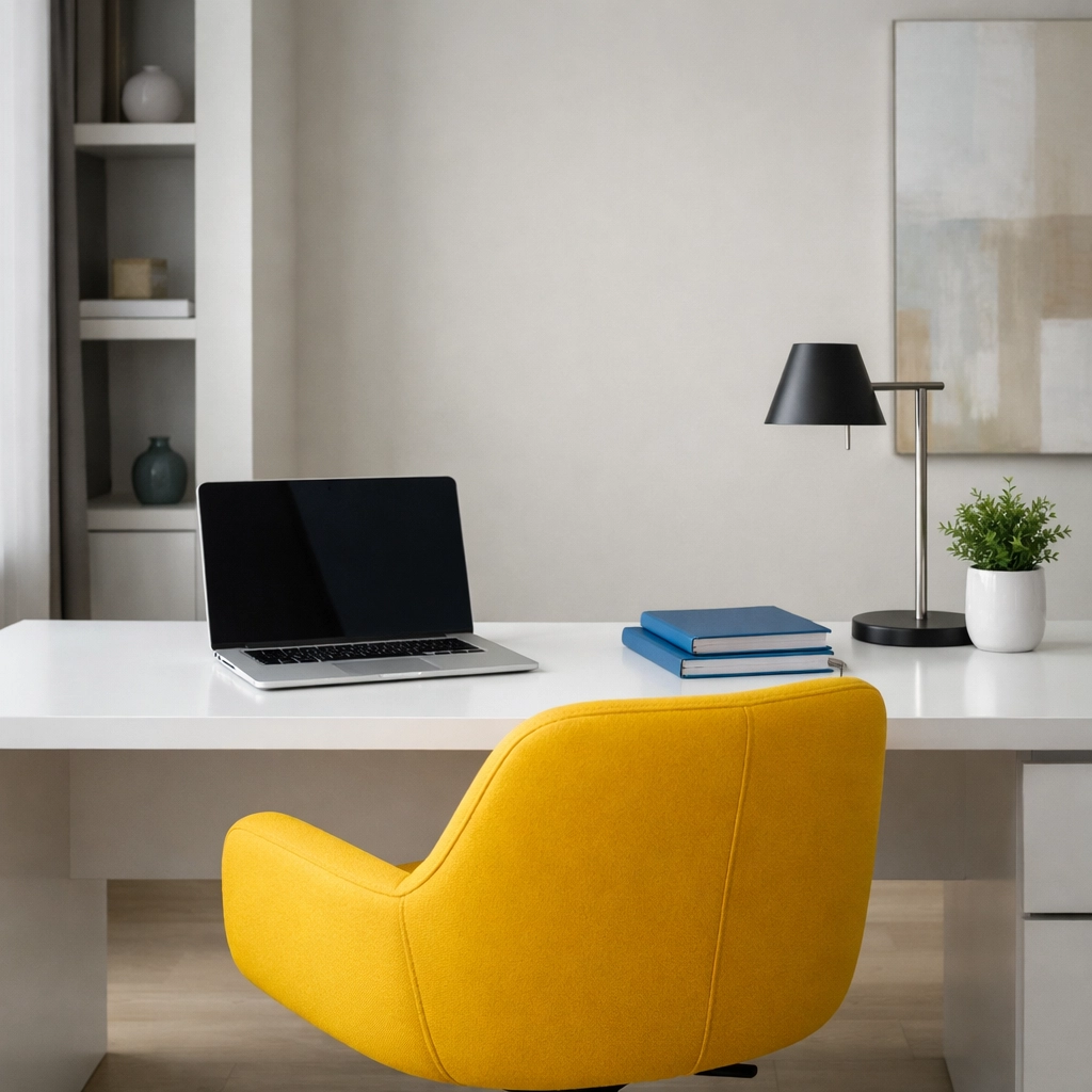 A tidy, dust-free home office in Leominster after a scheduled weekly house cleaning service.