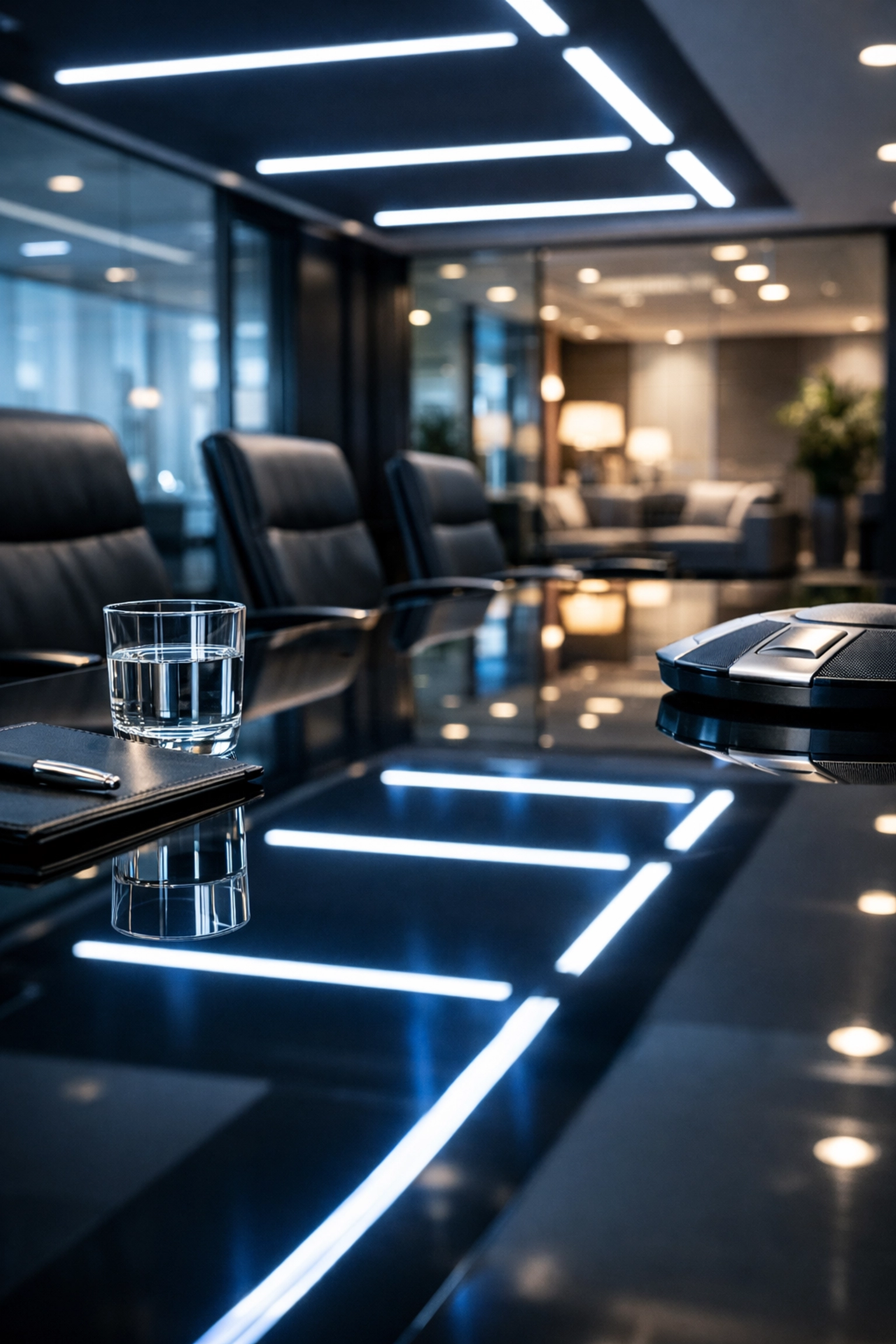 Pristine corporate boardroom in Easton showcasing detailed cleaning and eco-friendly office maintenance.