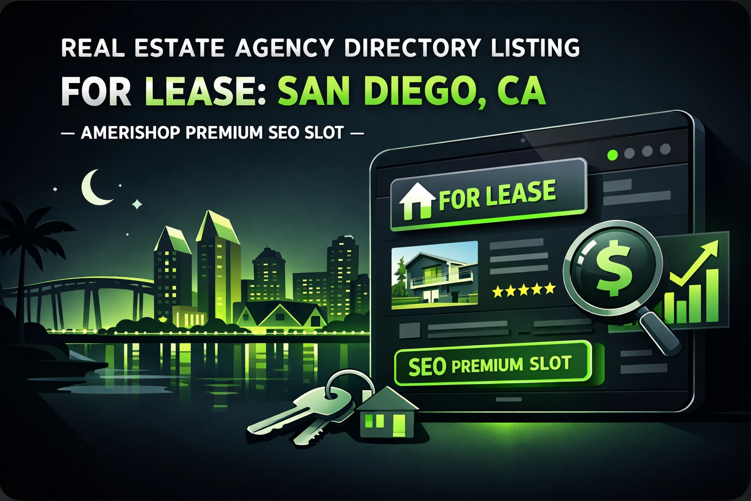 [HERO] Real Estate Agency Directory Listing For Lease: San Diego, CA - Amerishop Premium SEO Slot
