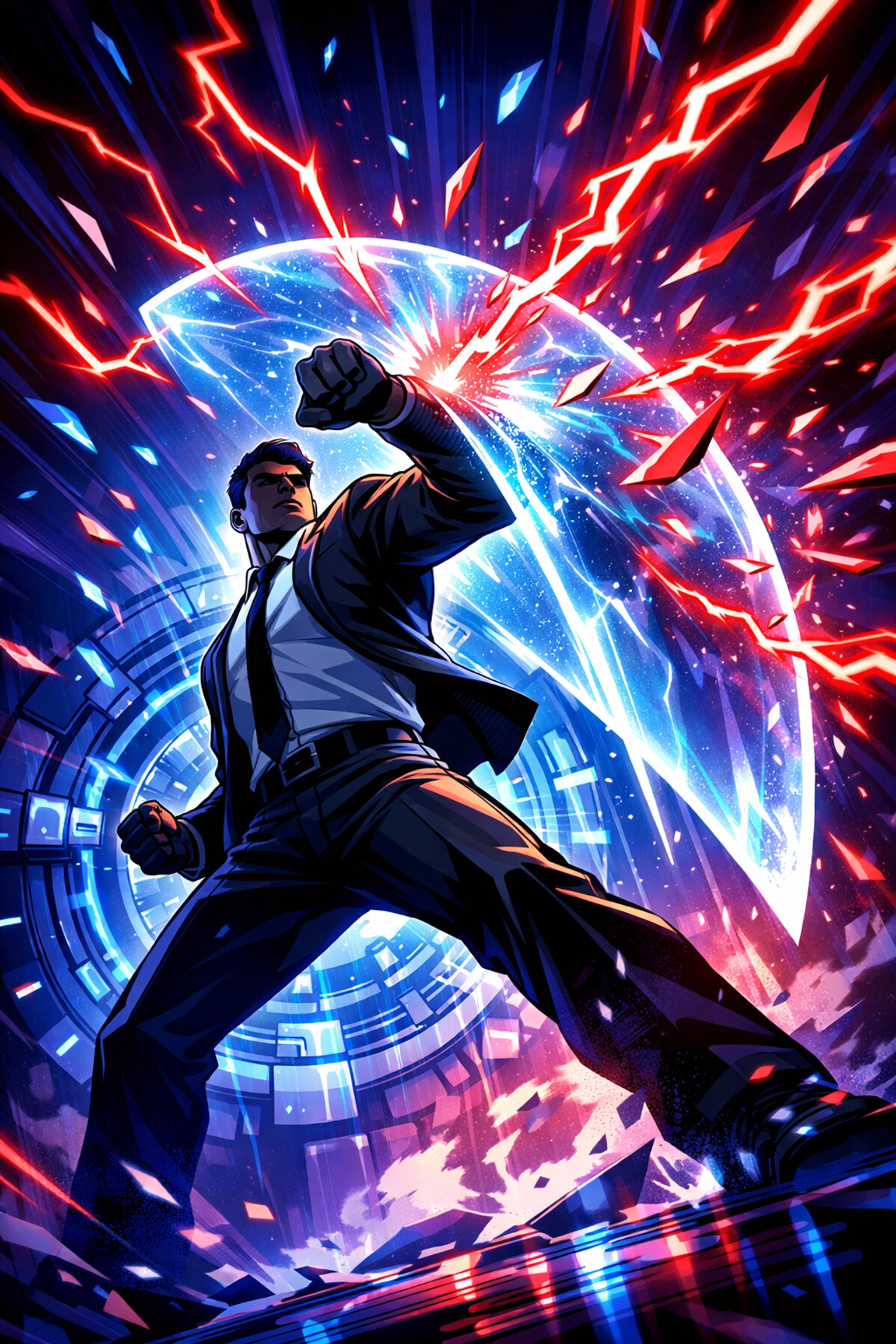 Comic hero shielding a digital vault from chargebacks and fraud in high-risk payment processing.