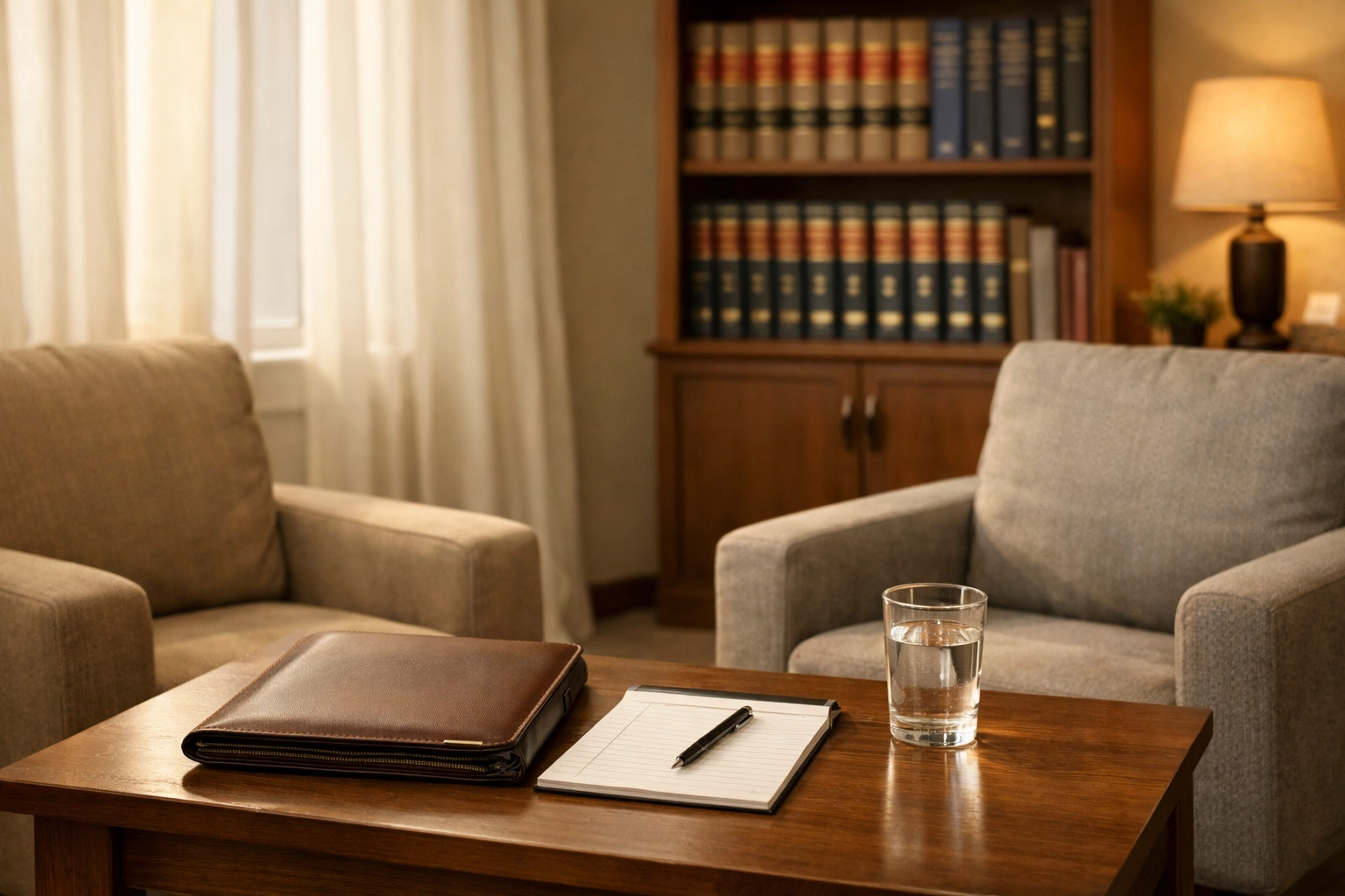 Consultation room at Fredericksburg family law office for child custody discussions