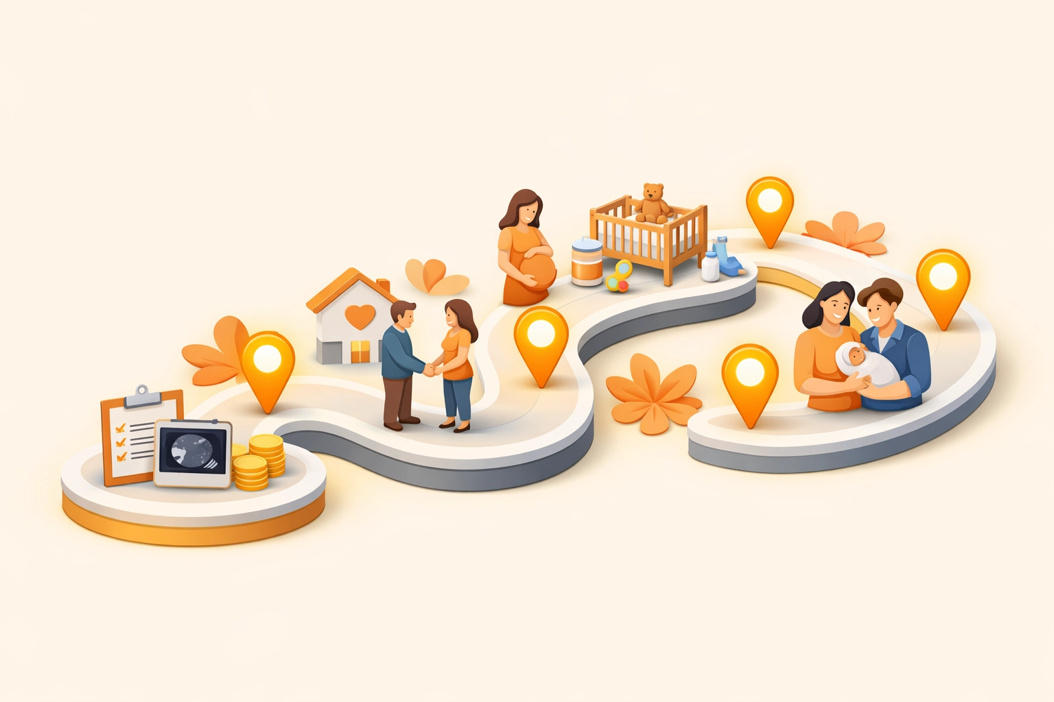 Illustration of the structured financial journey and milestones for Massachusetts surrogate compensation.