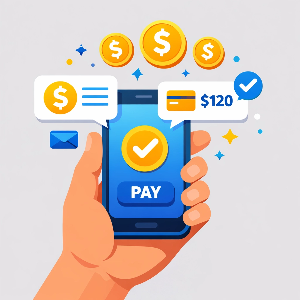 Mobile phone showing digital payments and dollar signs for gig economy income tax reporting.