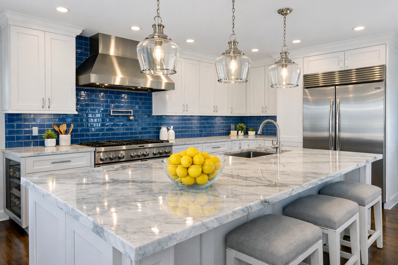 Sparkling clean renovated kitchen in Westborough after professional post-construction cleaning service.