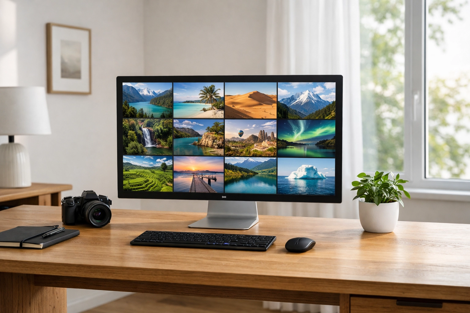 The Ultimate Guide to Finding Photography Work in 2026: Everything You Need to Succeed 2 Photographer's home office showing a digital portfolio on screen for professional business management.
