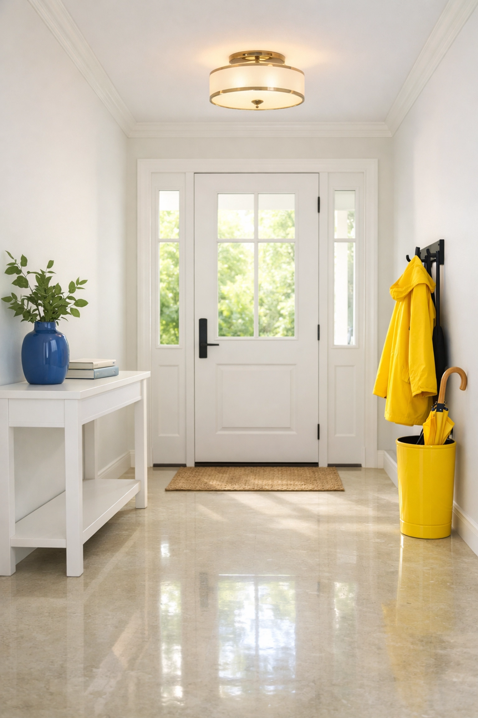 Bright and clutter-free home entryway in Medford MA after a professional house cleaning Medford MA visit.