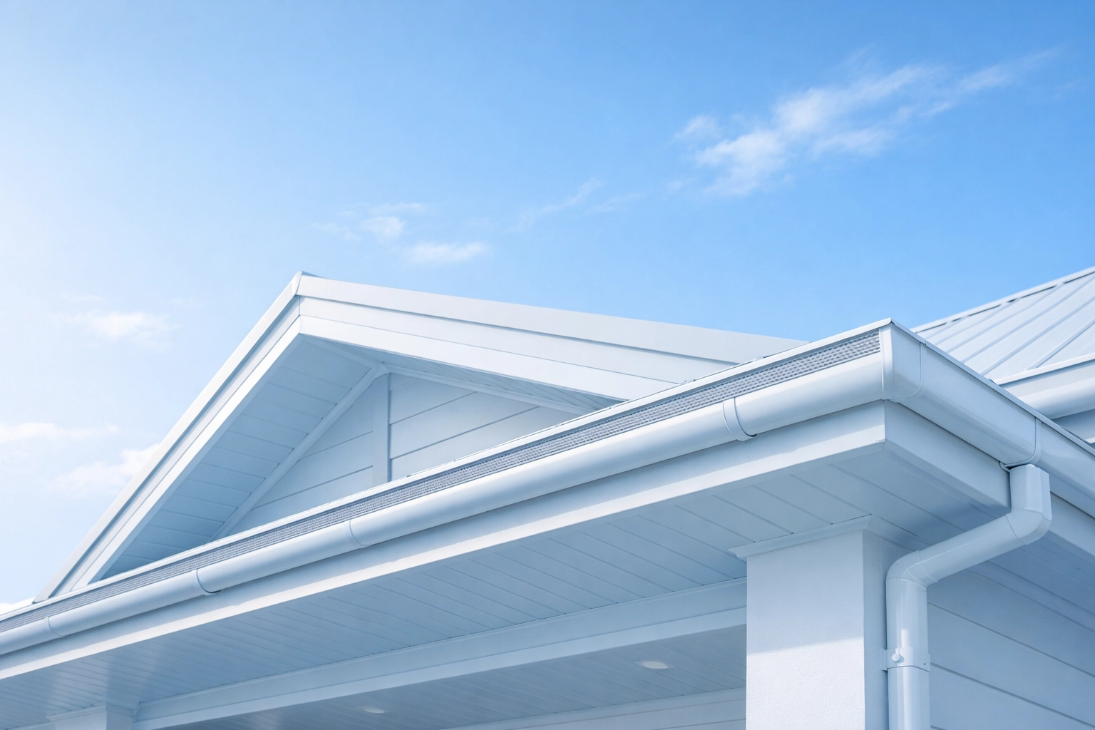 Professionally installed guttering and guards on a Northern Beaches home for maximum roof protection.